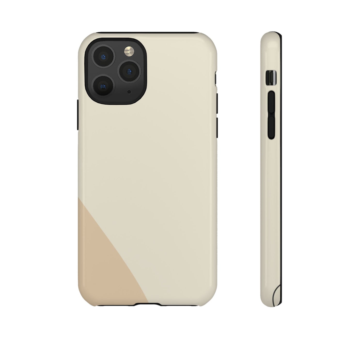 Minimalist Two-Tone Beige Tough Phone Case