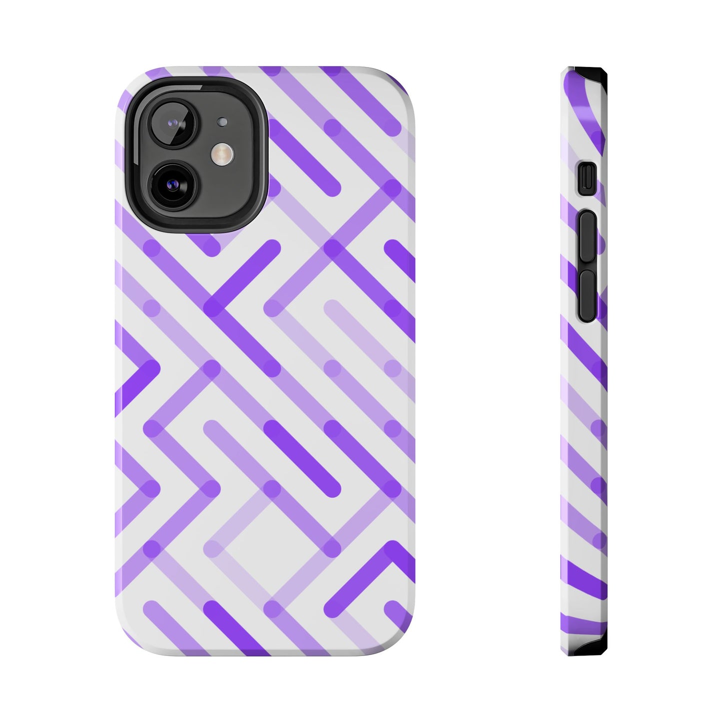 Purple Geometric Maze Tough Phone Case