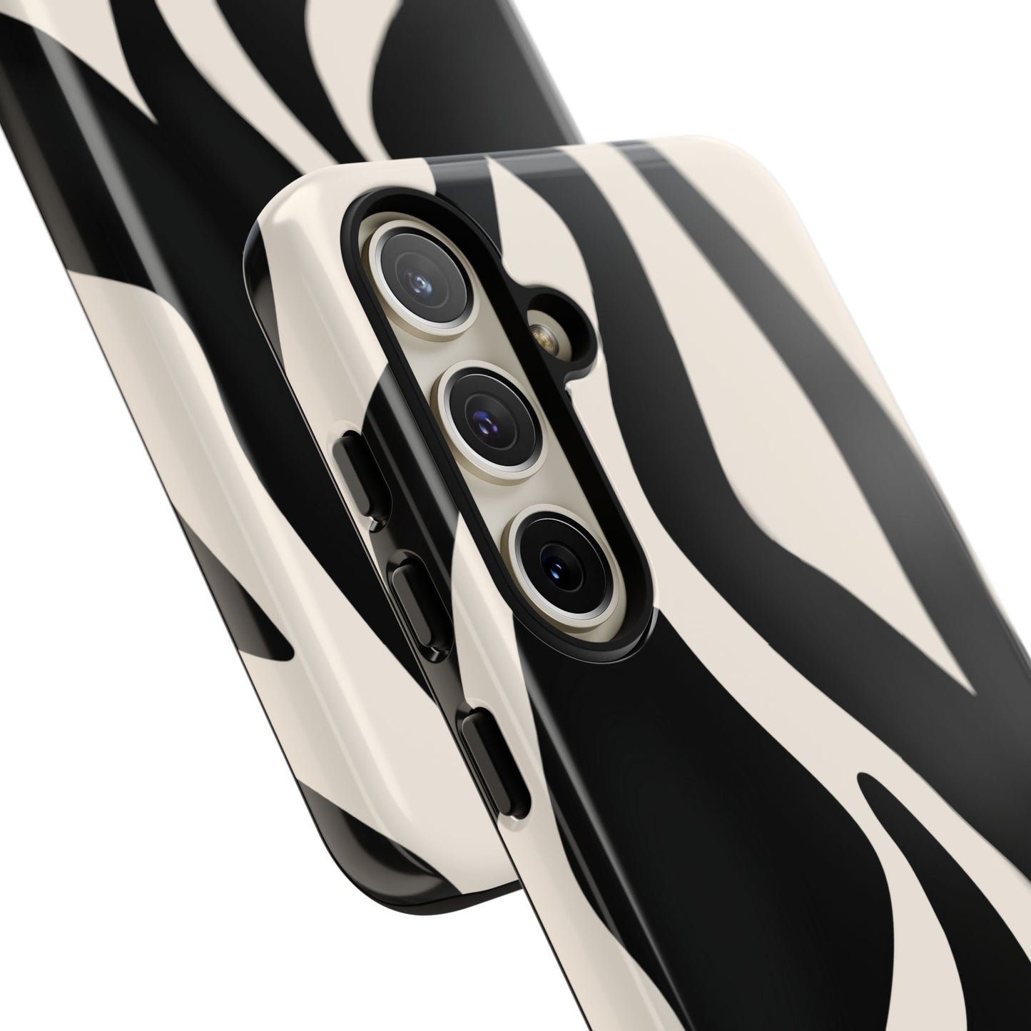 "Monochrome Waves: Zebra-Inspired Elegance Tough Case"