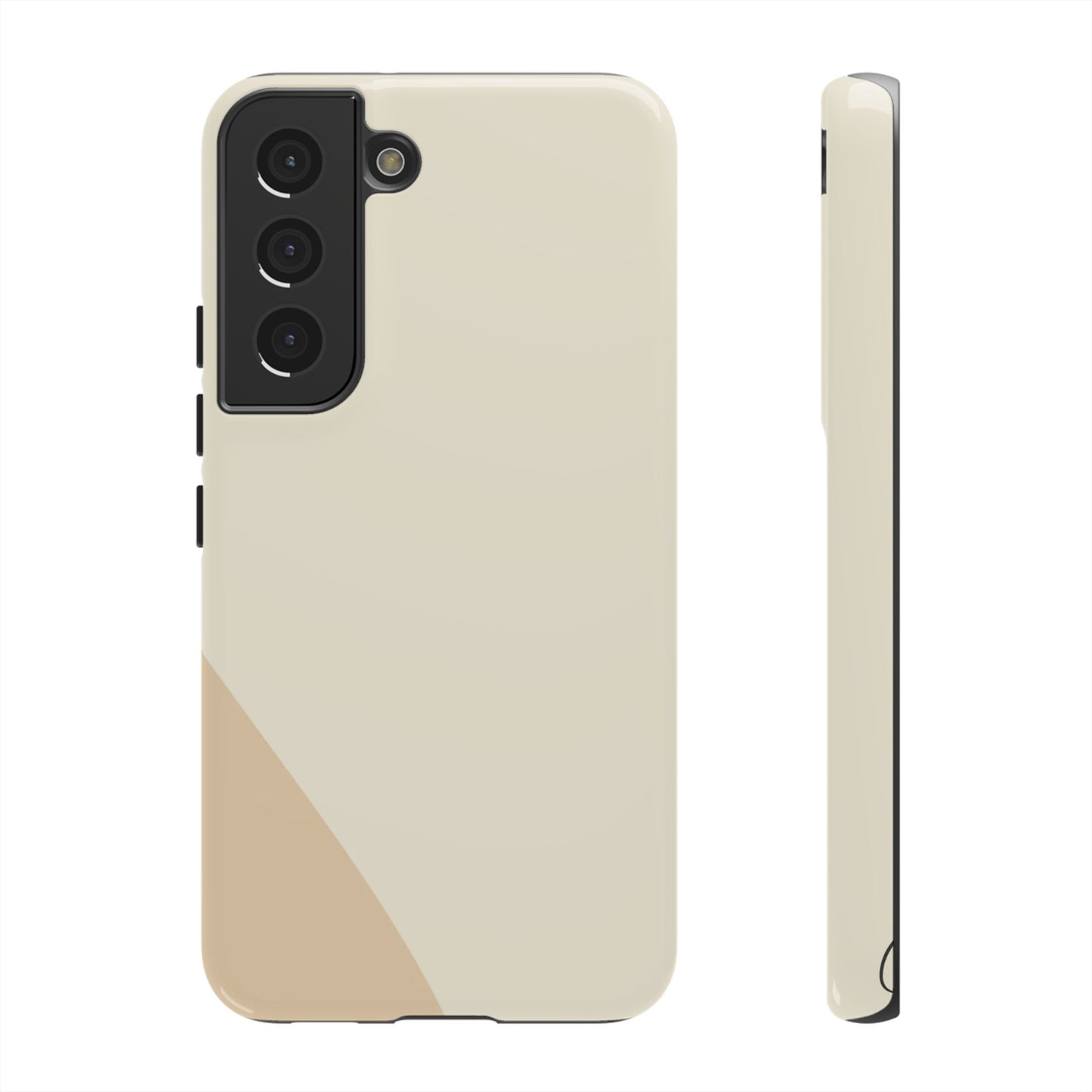 Minimalist Two-Tone Beige Tough Phone Case