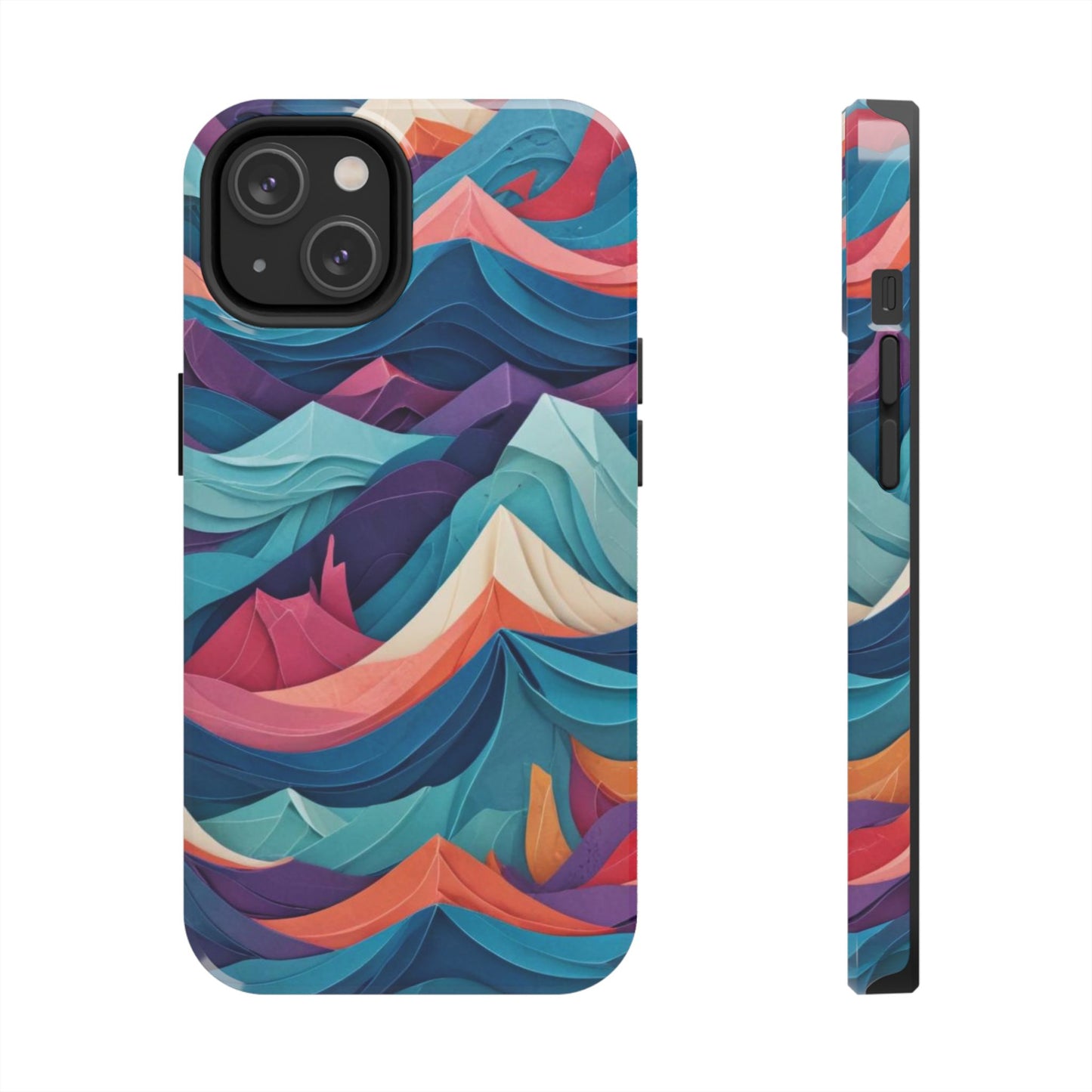 Aqua Turquoise Fabric Pattern –Tough Phone Case