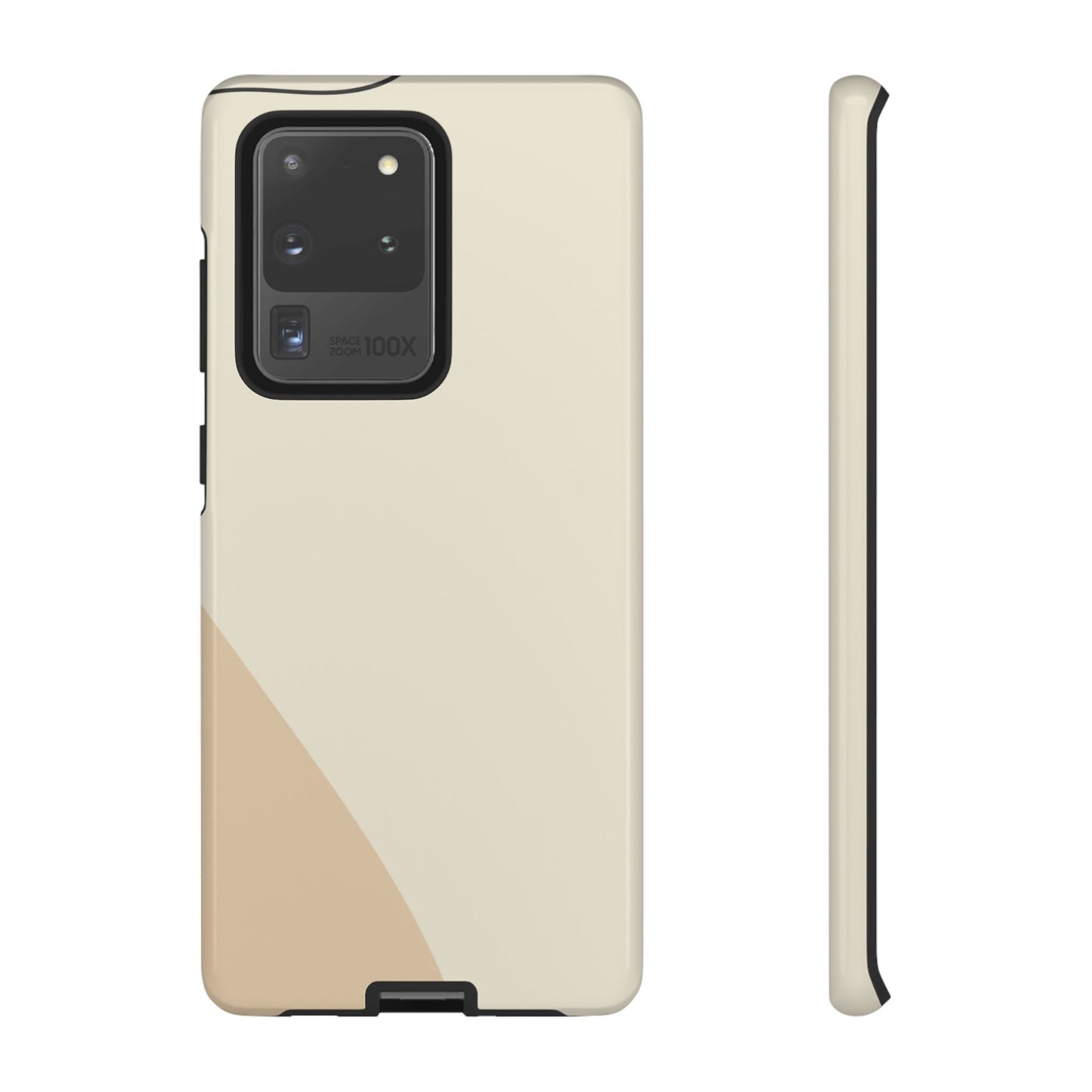 Minimalist Two-Tone Beige Tough Phone Case