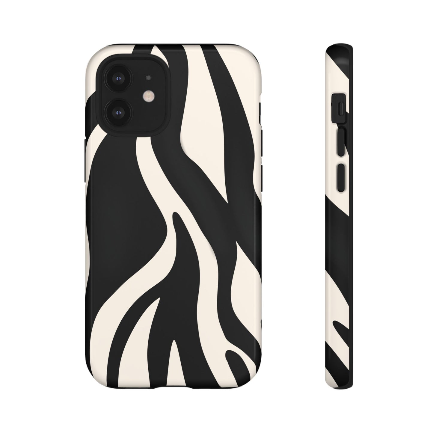 "Monochrome Waves: Zebra-Inspired Elegance Tough Case"