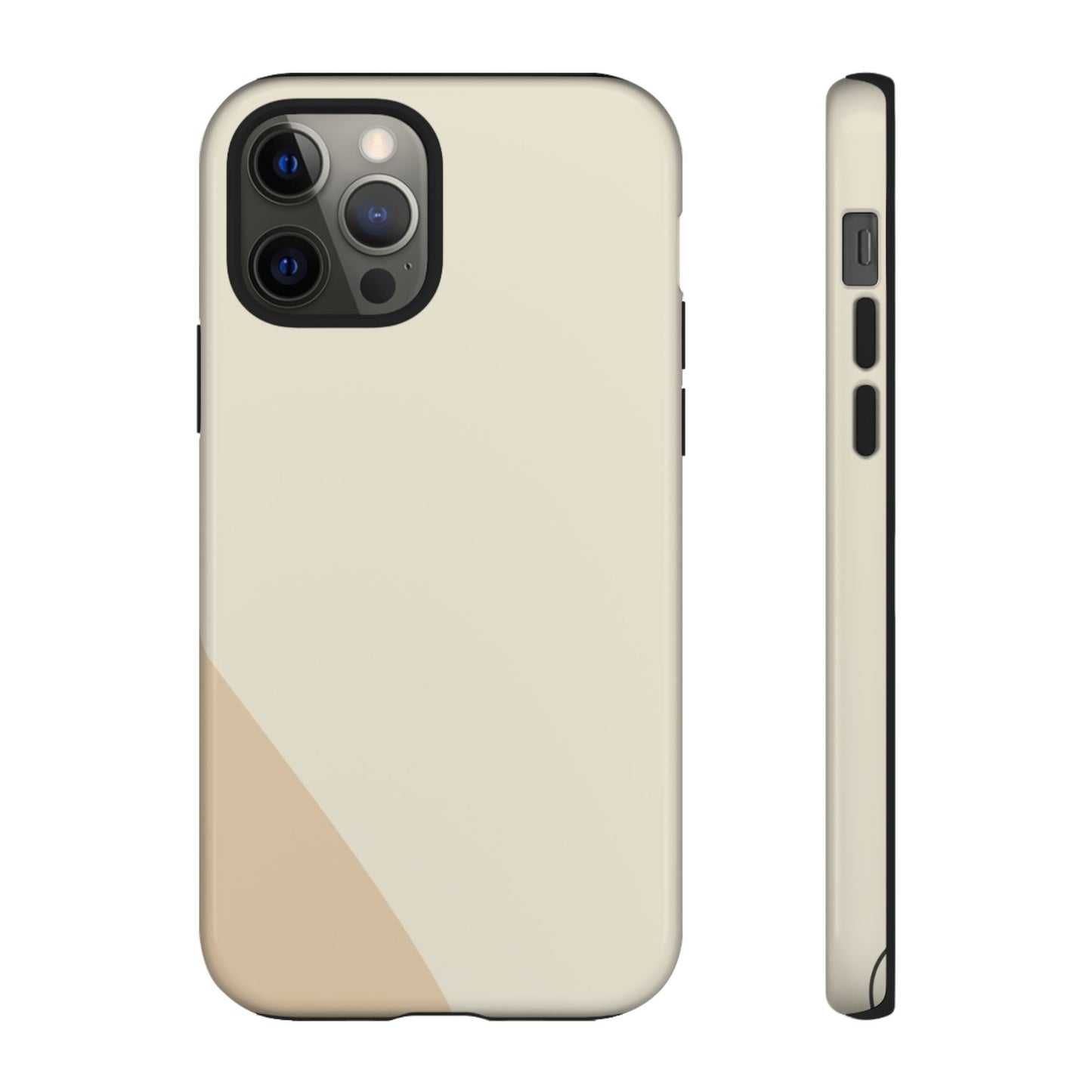 Minimalist Two-Tone Beige Tough Phone Case