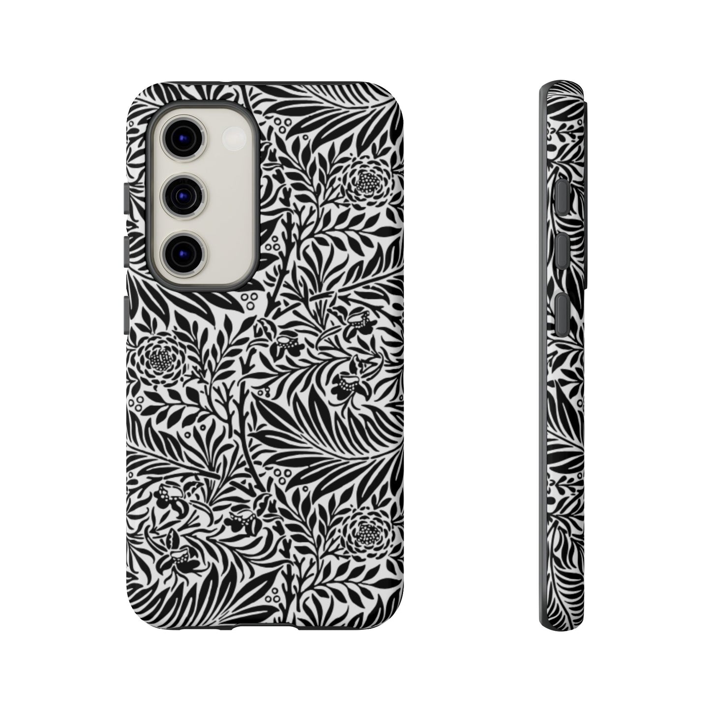 Black and White Botanical Floral Tough Phone Case