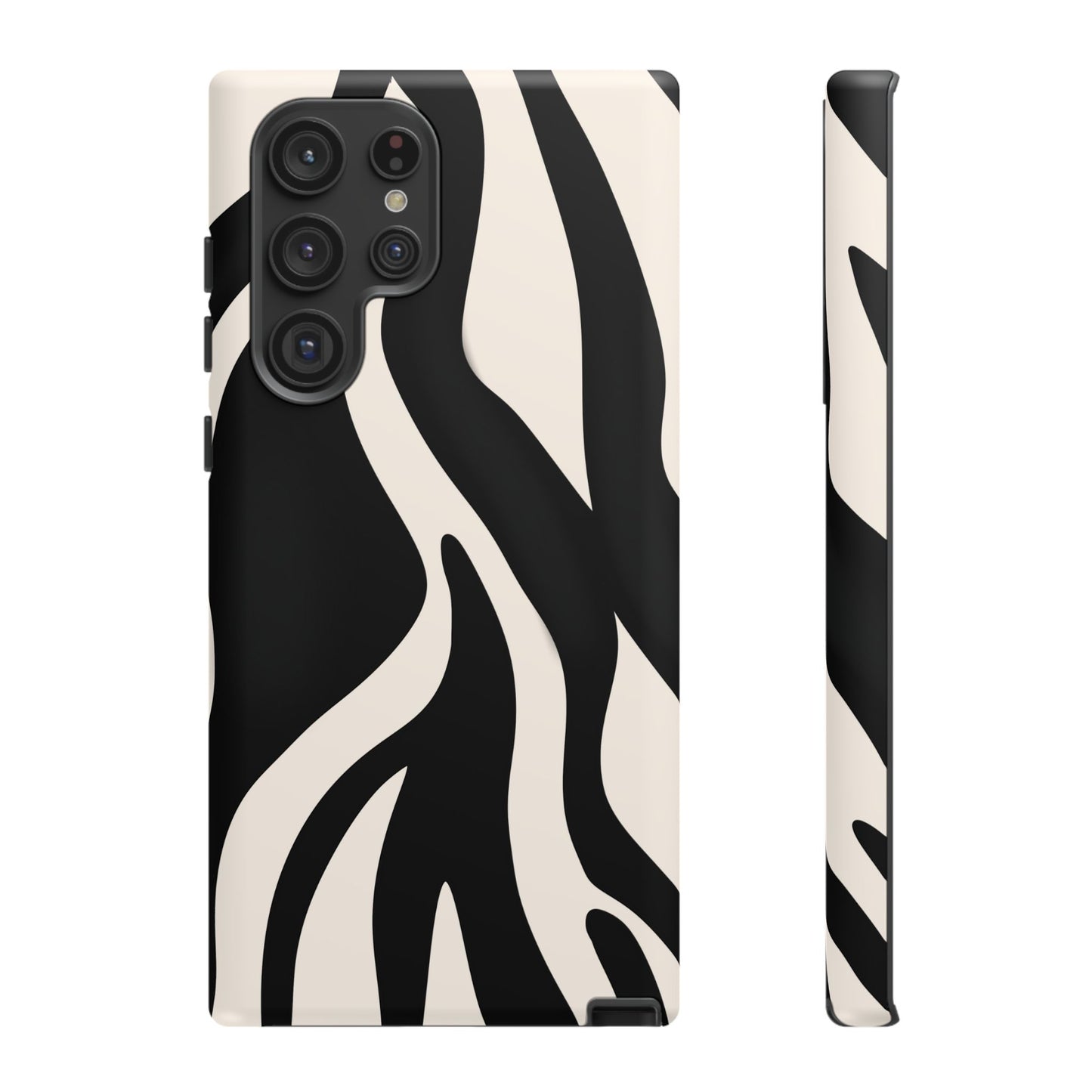 "Monochrome Waves: Zebra-Inspired Elegance Tough Case"