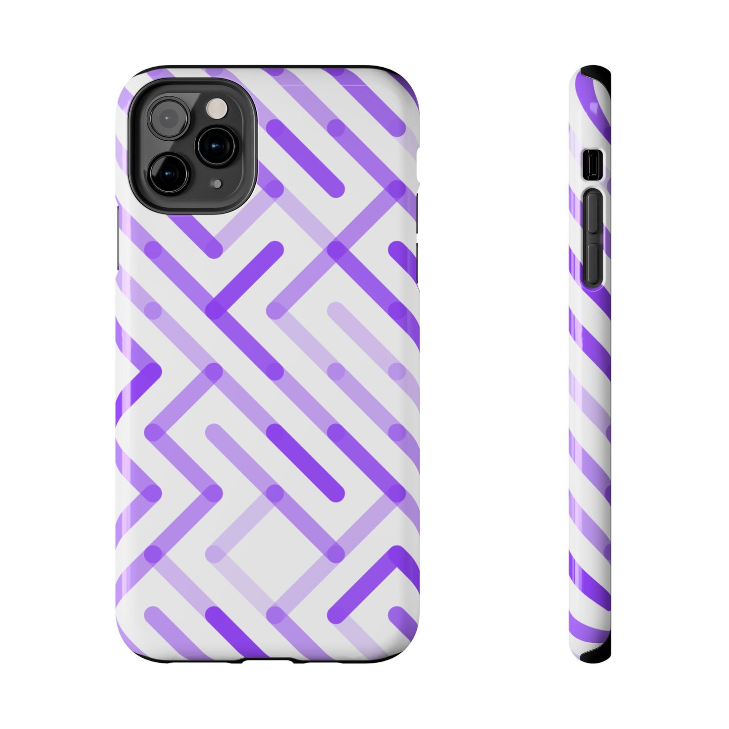 Purple Geometric Maze Tough Phone Case