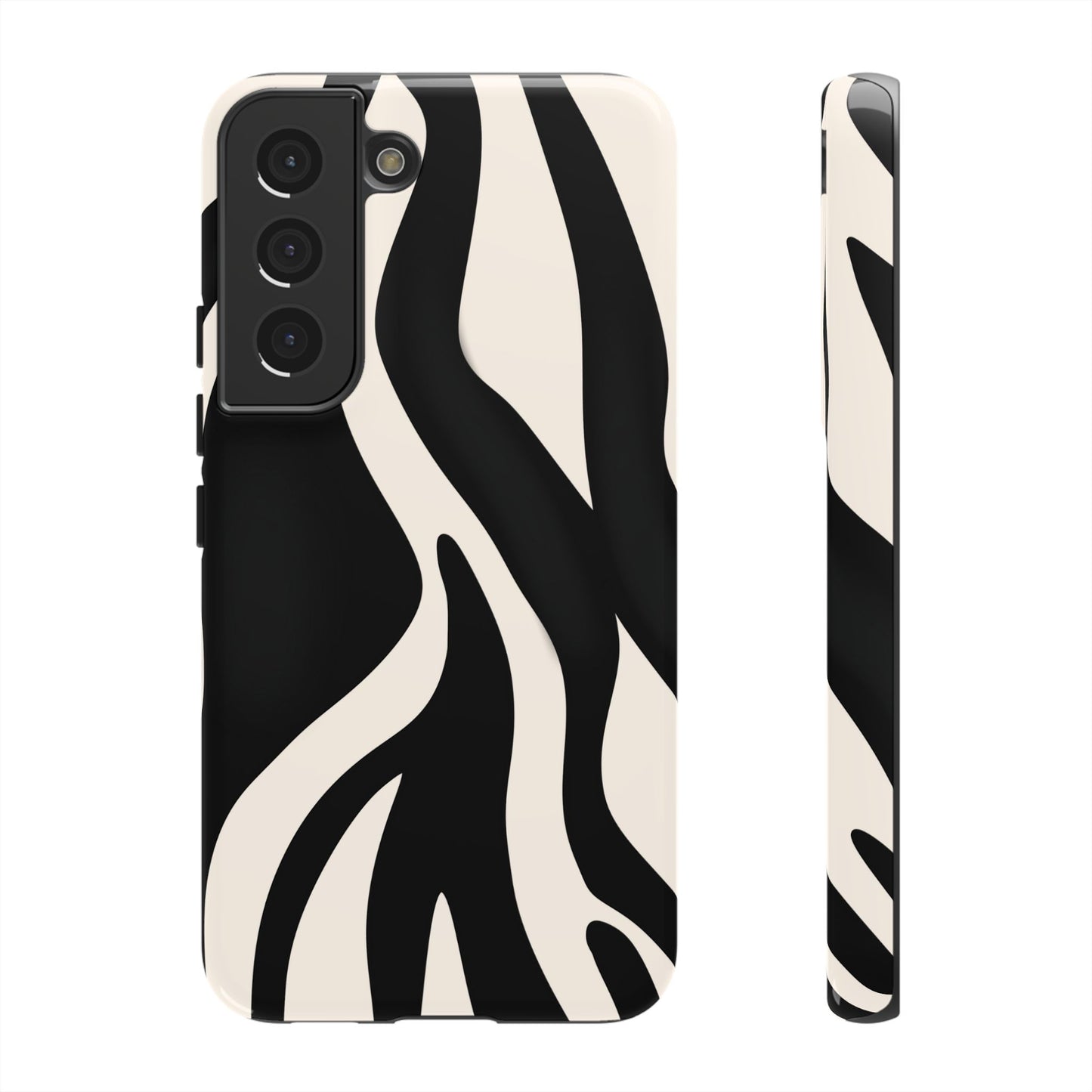 "Monochrome Waves: Zebra-Inspired Elegance Tough Case"