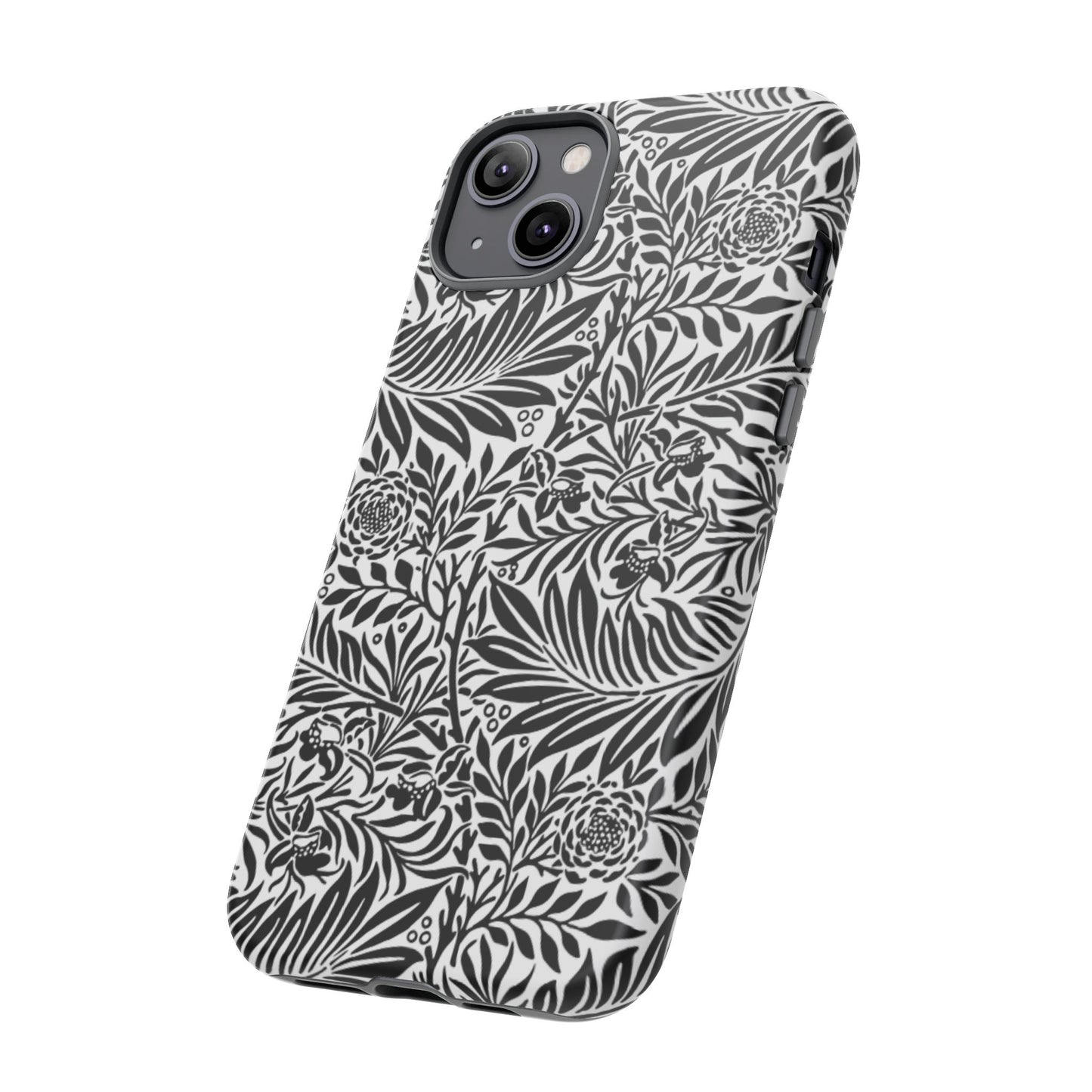 Black and White Botanical Floral Tough Phone Case