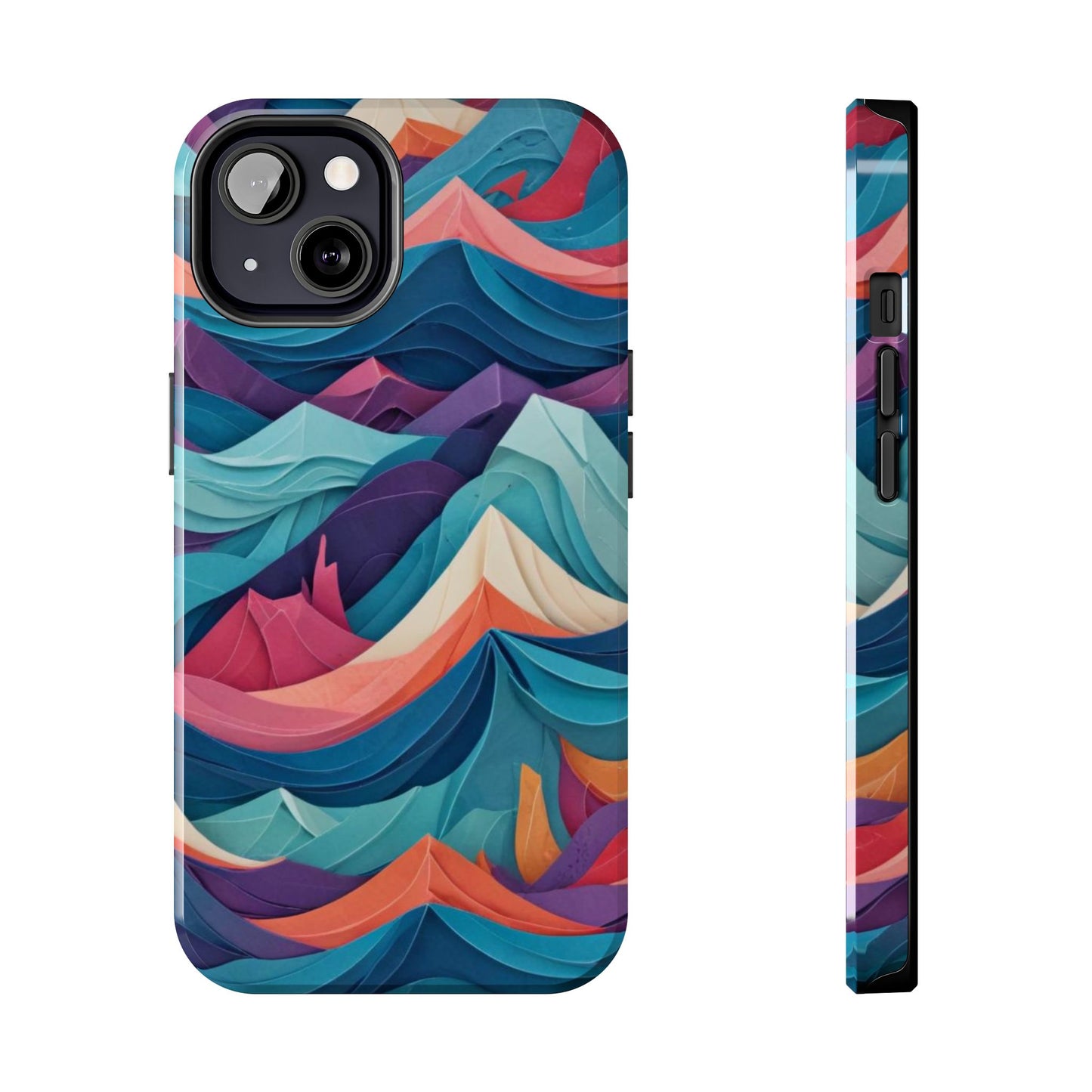 Aqua Turquoise Fabric Pattern –Tough Phone Case