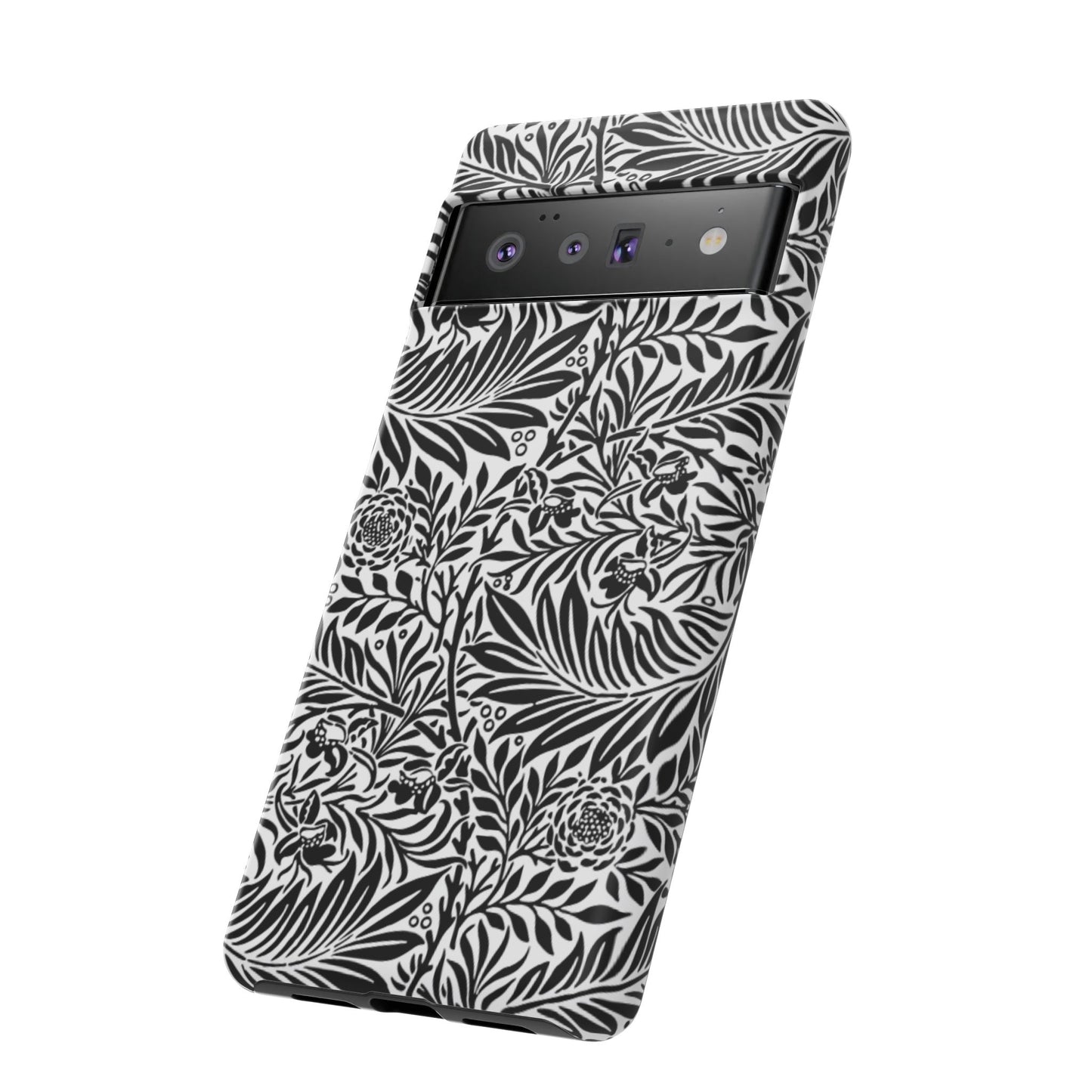 Black and White Botanical Floral Tough Phone Case