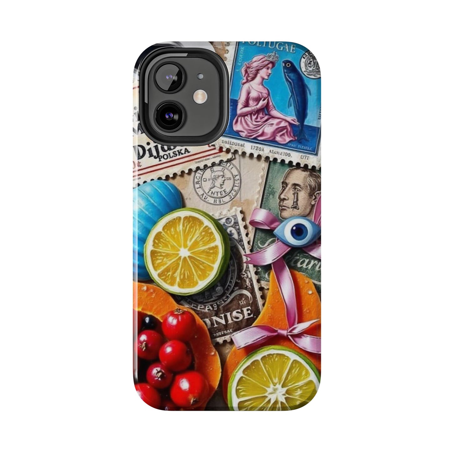 "Vibrant Collage: Travel, Culture, and Citrus Tough Phone Case"