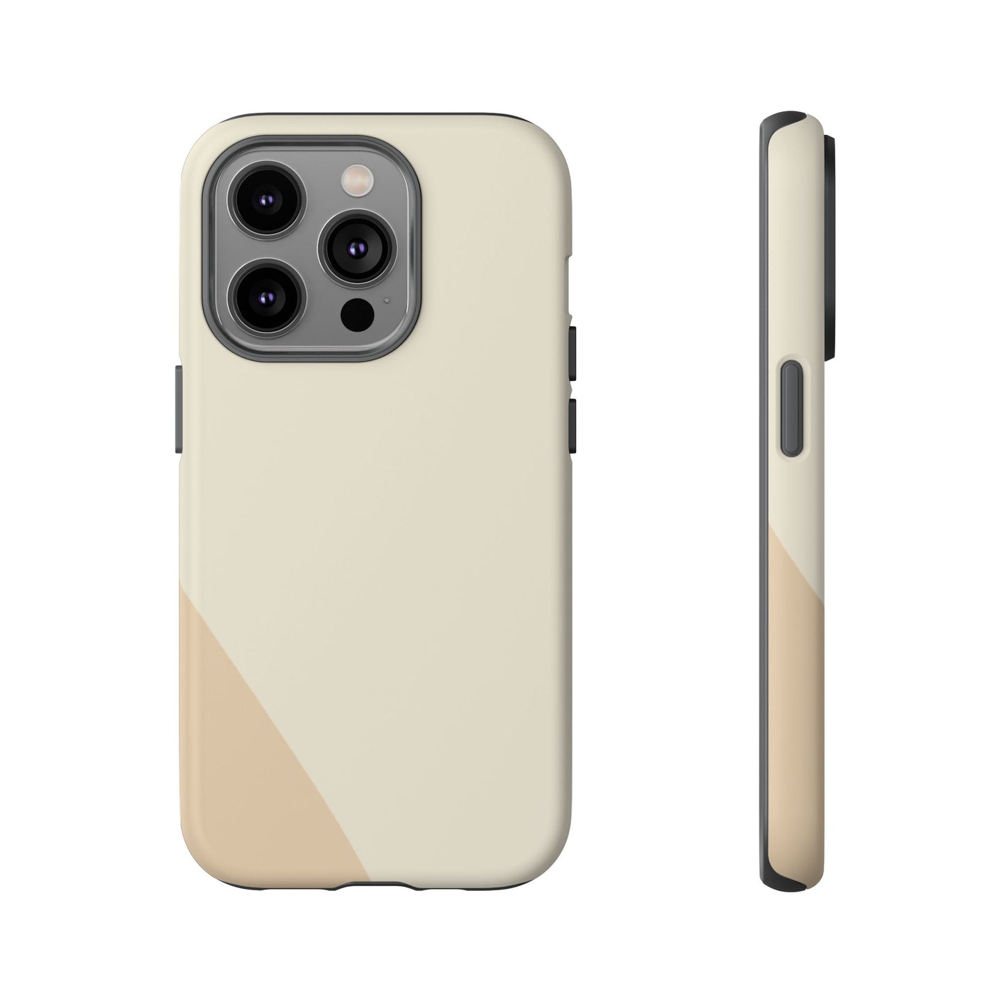 Minimalist Two-Tone Beige Tough Phone Case