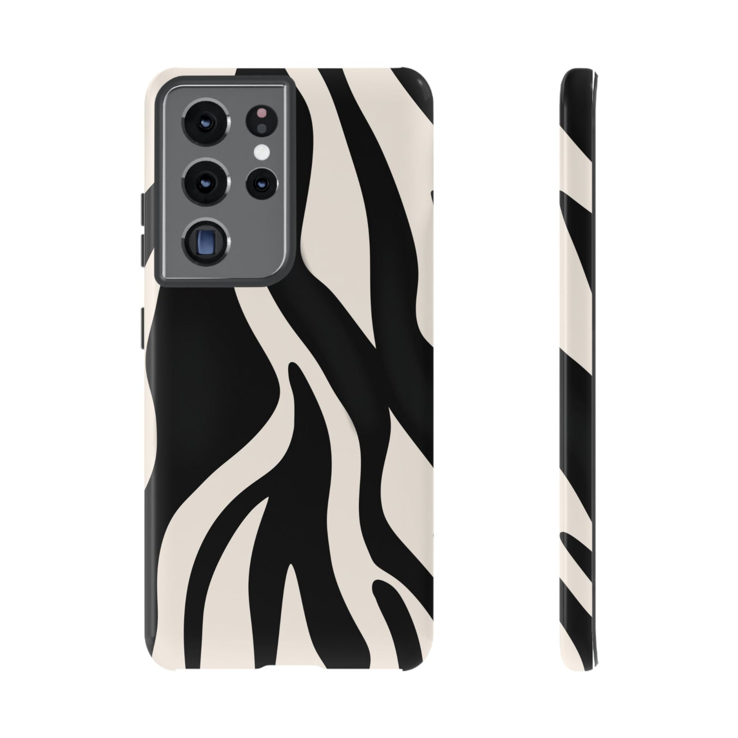 "Monochrome Waves: Zebra-Inspired Elegance Tough Case"