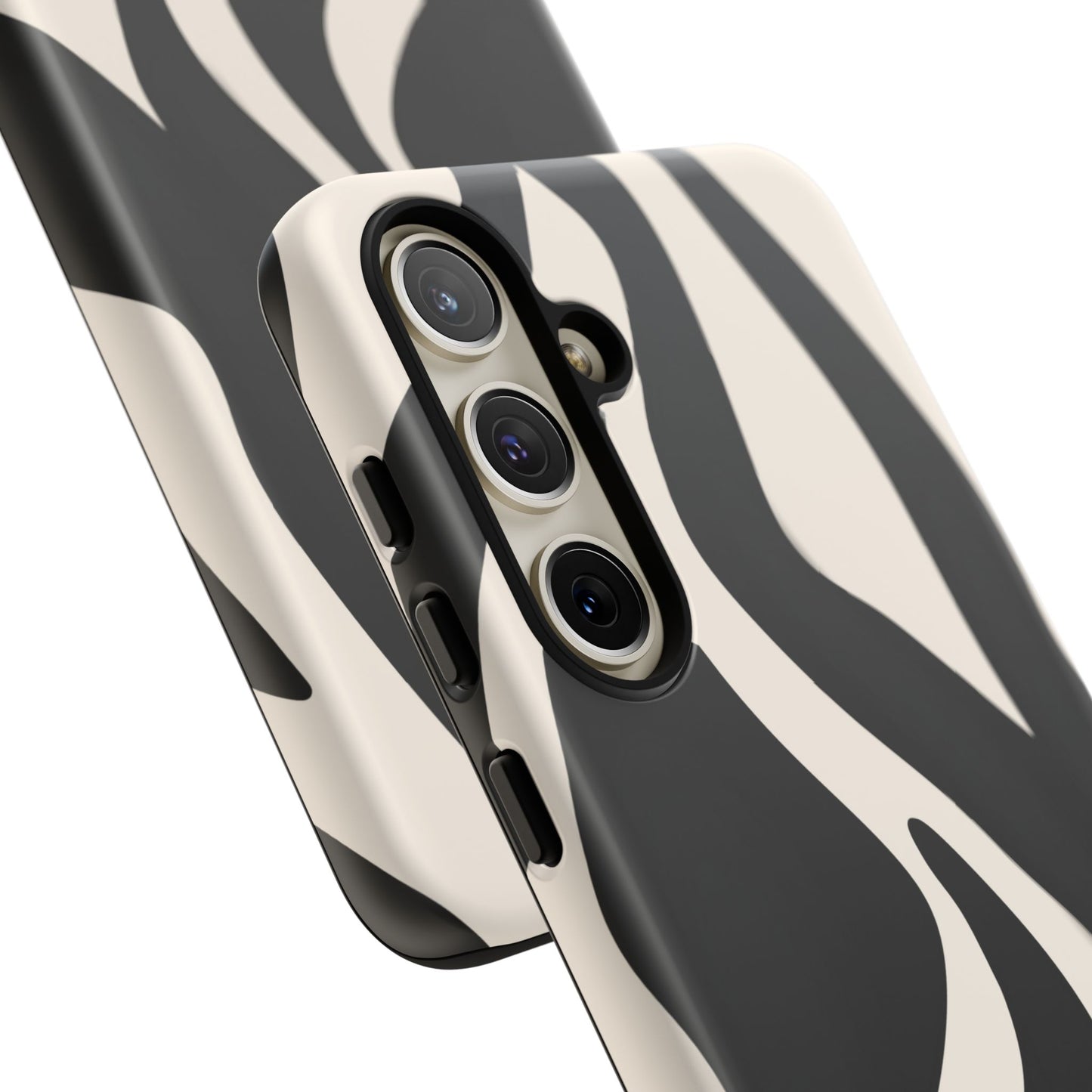 "Monochrome Waves: Zebra-Inspired Elegance Tough Case"