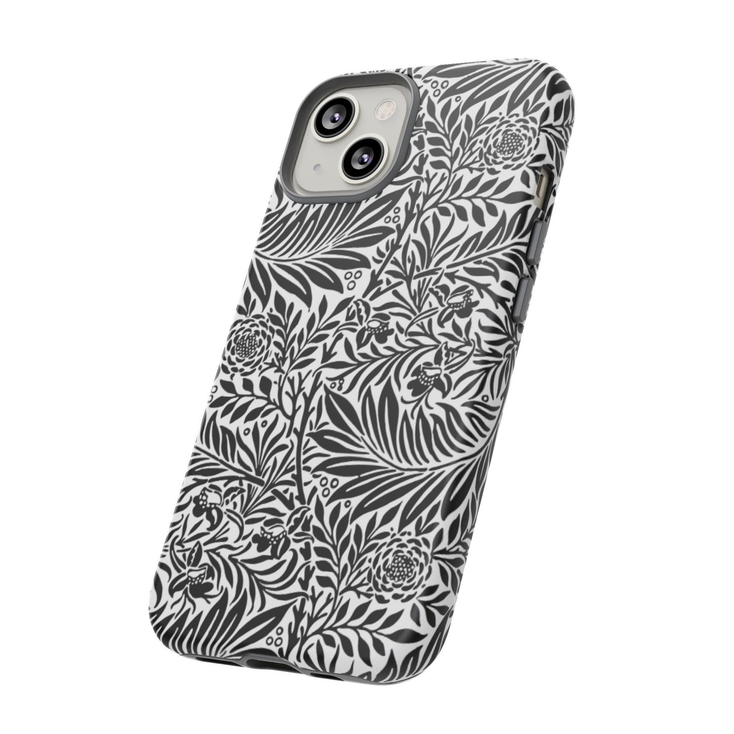 Black and White Botanical Floral Tough Phone Case