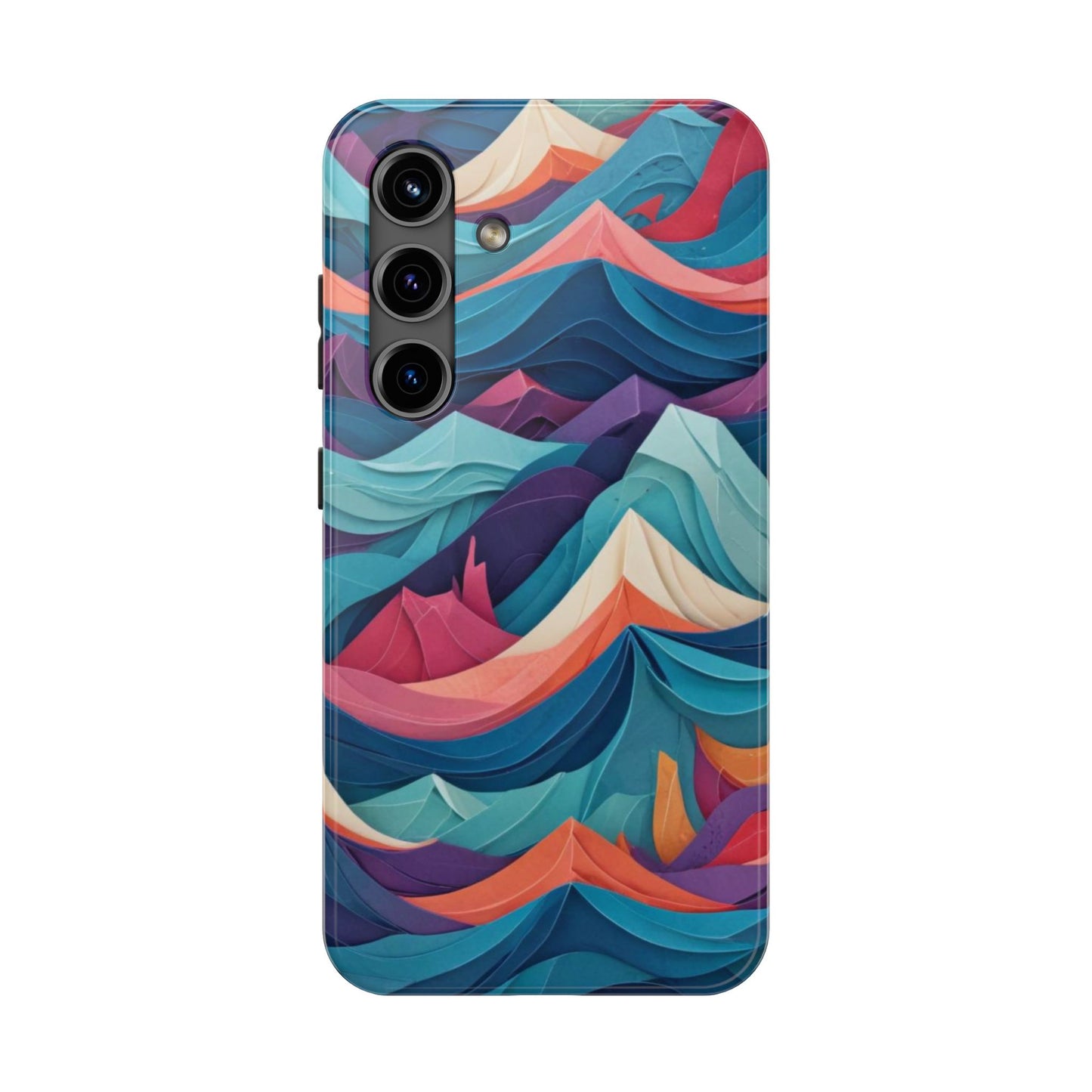 Aqua Turquoise Fabric Pattern –Tough Phone Case