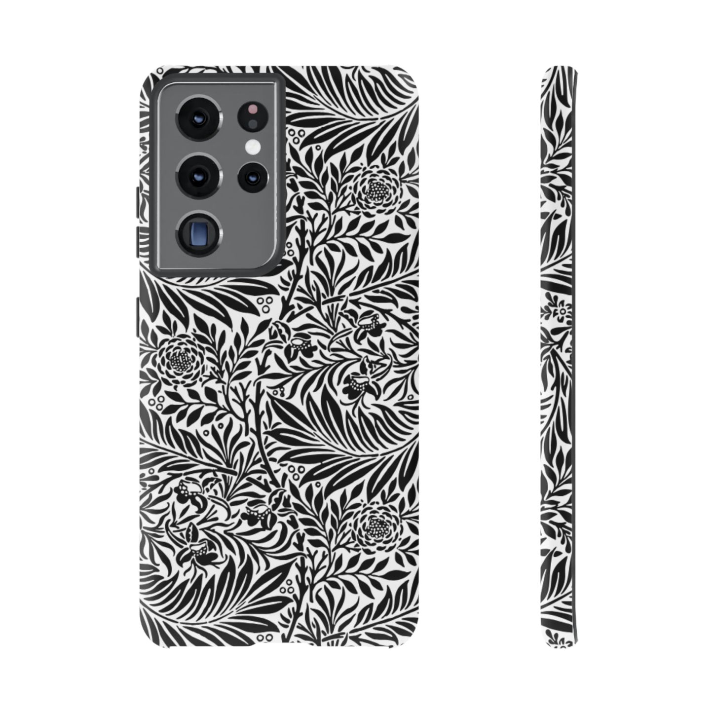 Black and White Botanical Floral Tough Phone Case