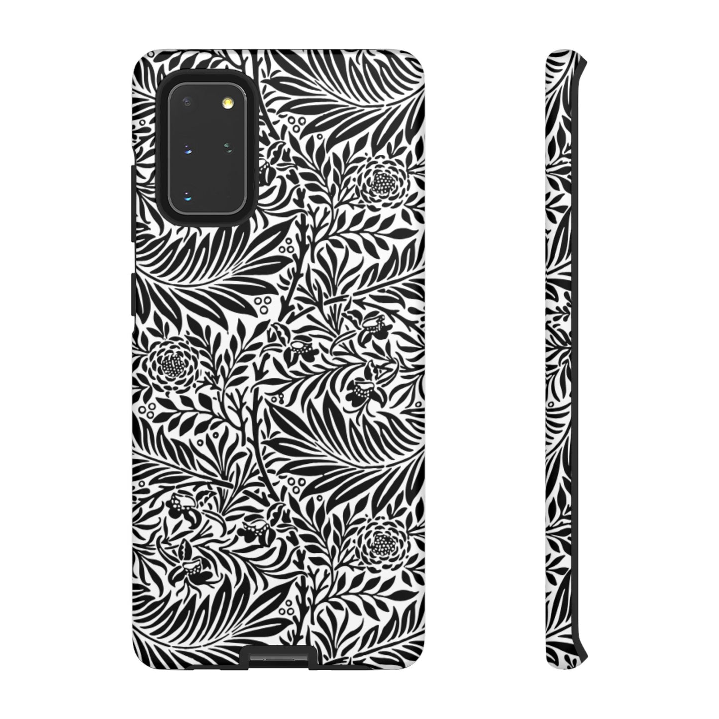 Black and White Botanical Floral Tough Phone Case