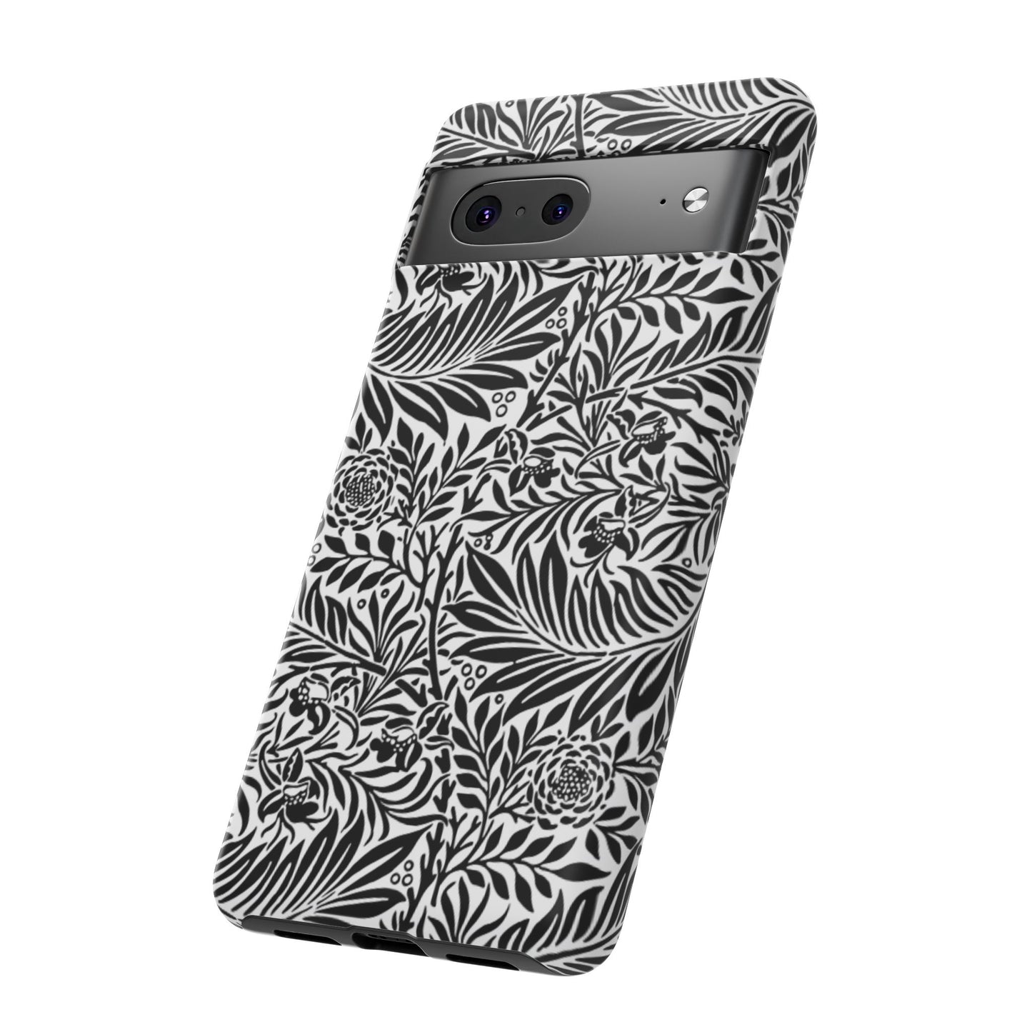 Black and White Botanical Floral Tough Phone Case