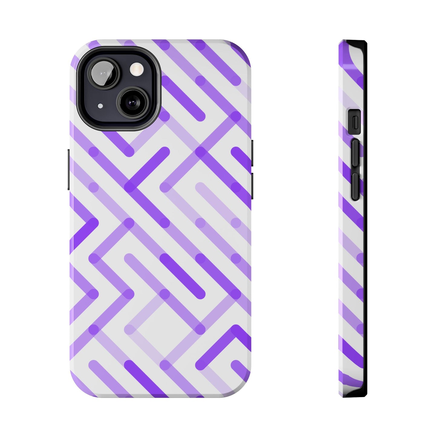 Purple Geometric Maze Tough Phone Case