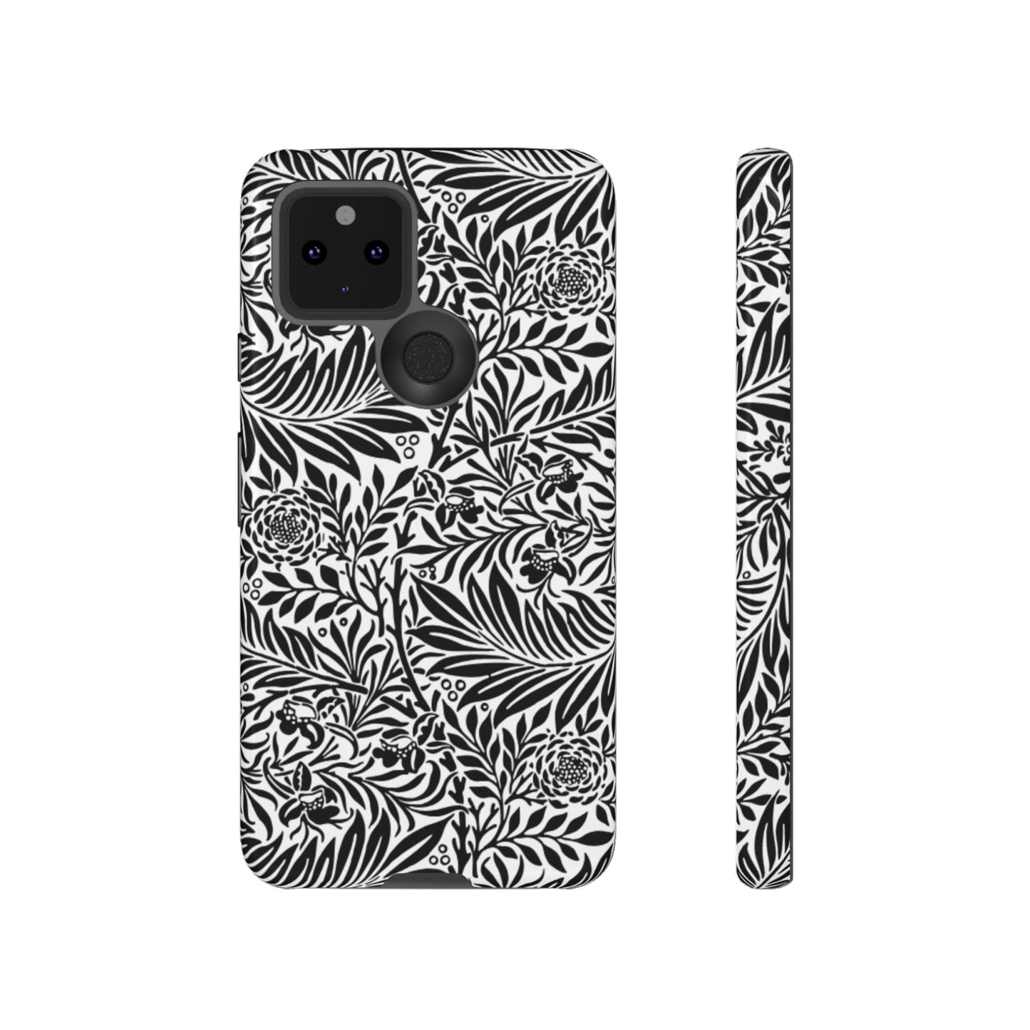 Black and White Botanical Floral Tough Phone Case