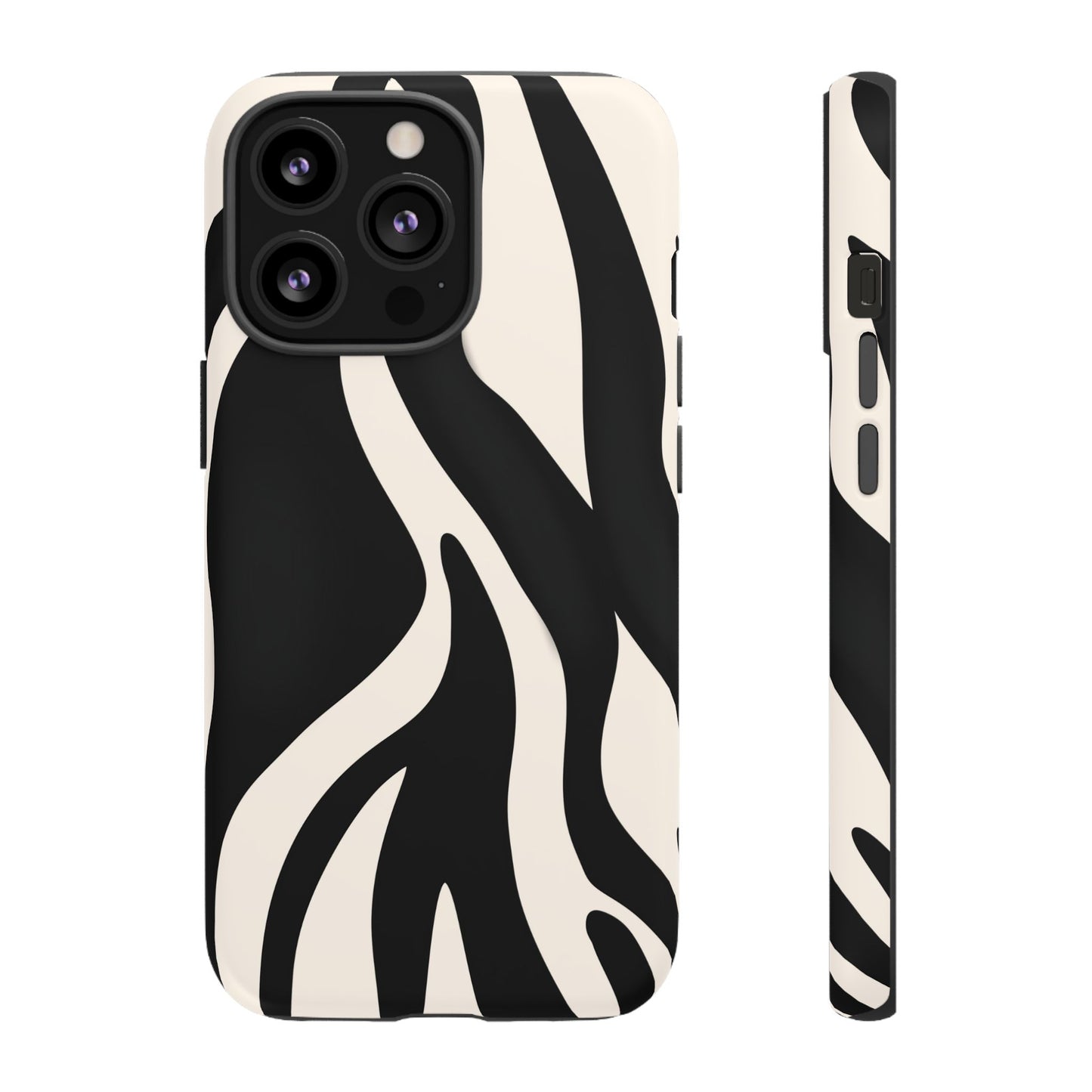 "Monochrome Waves: Zebra-Inspired Elegance Tough Case"