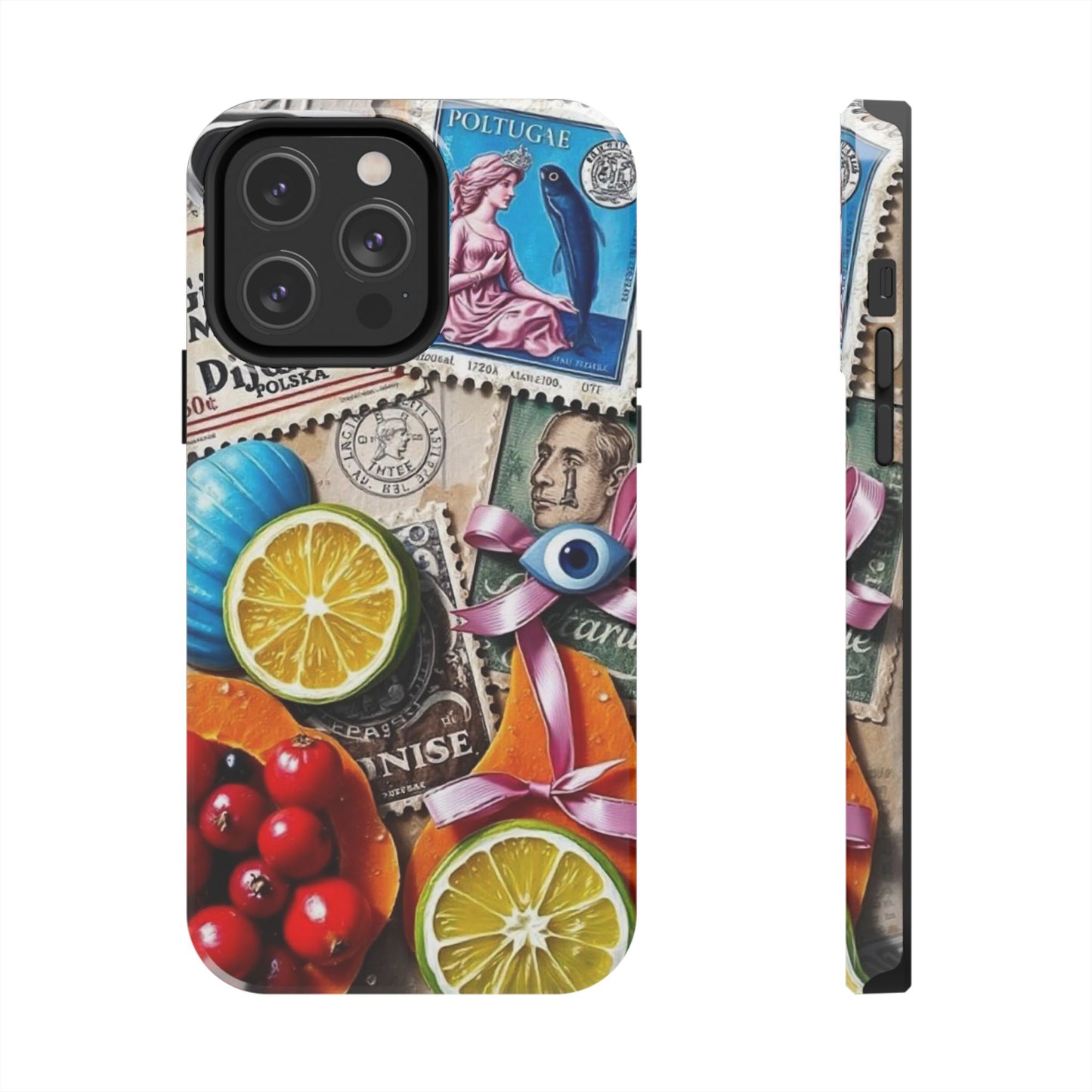 "Vibrant Collage: Travel, Culture, and Citrus Tough Phone Case"