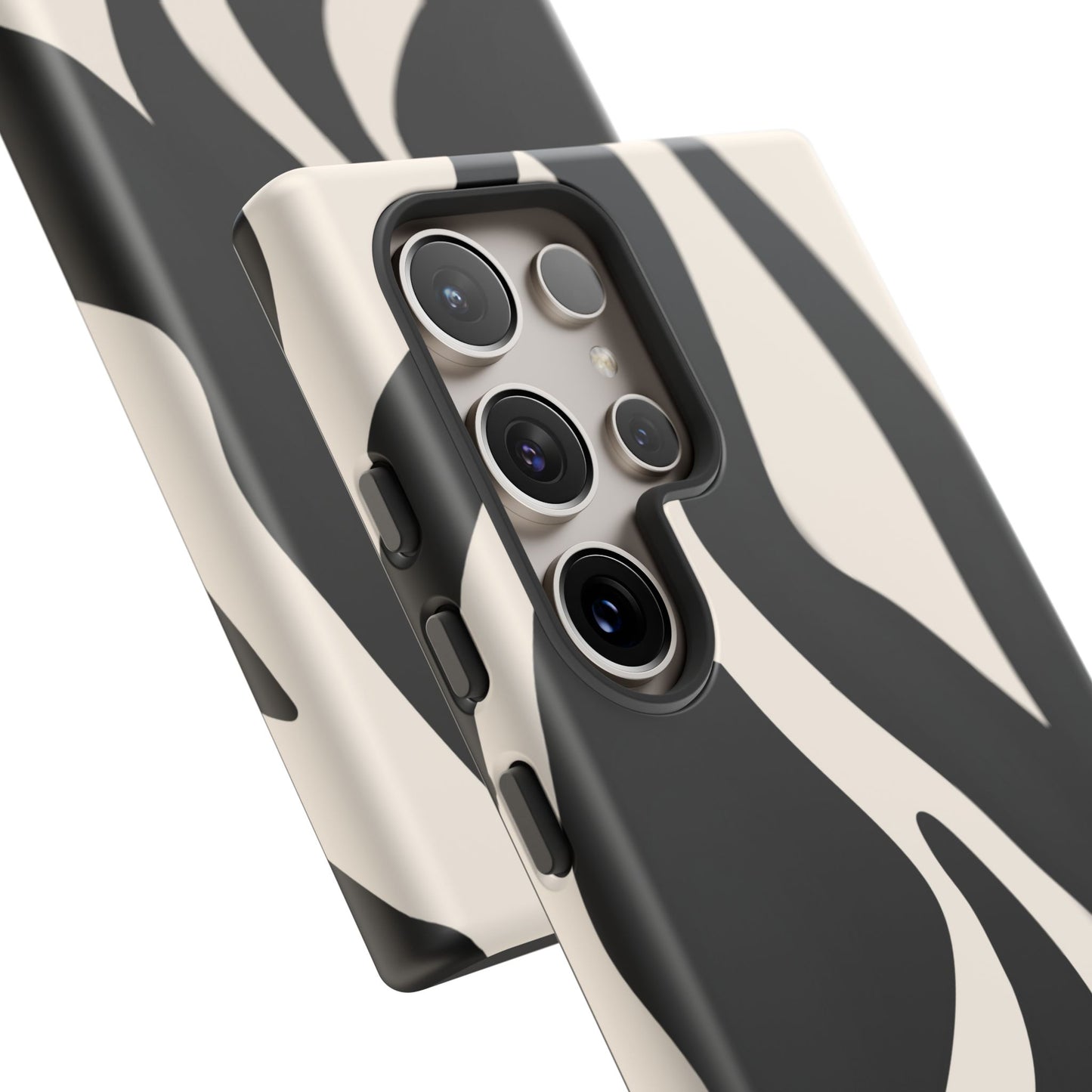 "Monochrome Waves: Zebra-Inspired Elegance Tough Case"