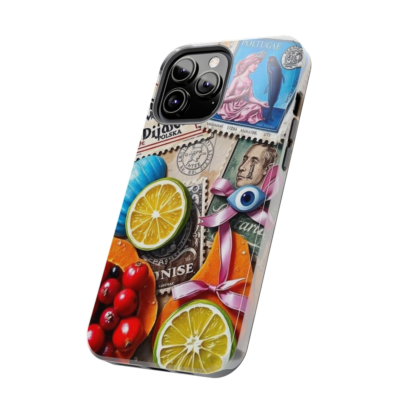 "Vibrant Collage: Travel, Culture, and Citrus Tough Phone Case"