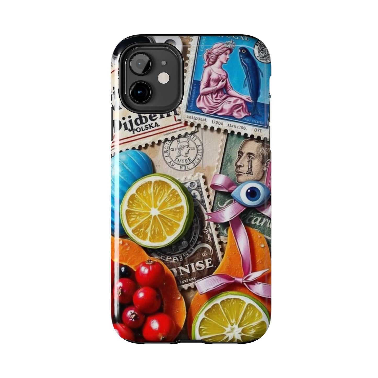 "Vibrant Collage: Travel, Culture, and Citrus Tough Phone Case"