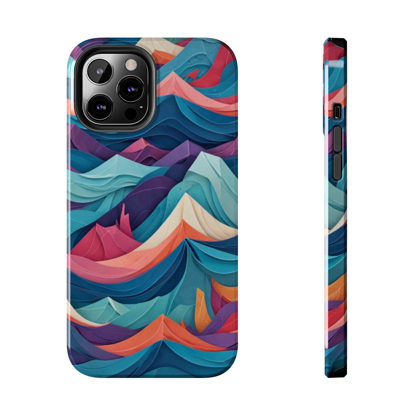 Aqua Turquoise Fabric Pattern –Tough Phone Case