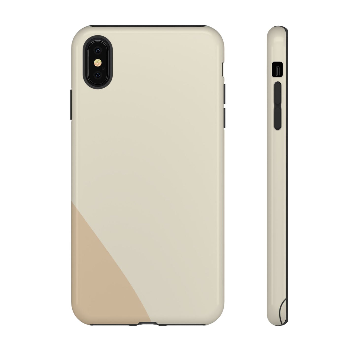 Minimalist Two-Tone Beige Tough Phone Case