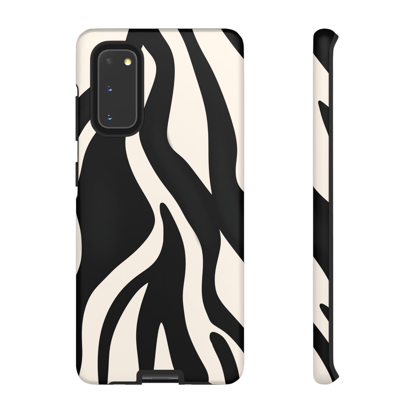 "Monochrome Waves: Zebra-Inspired Elegance Tough Case"