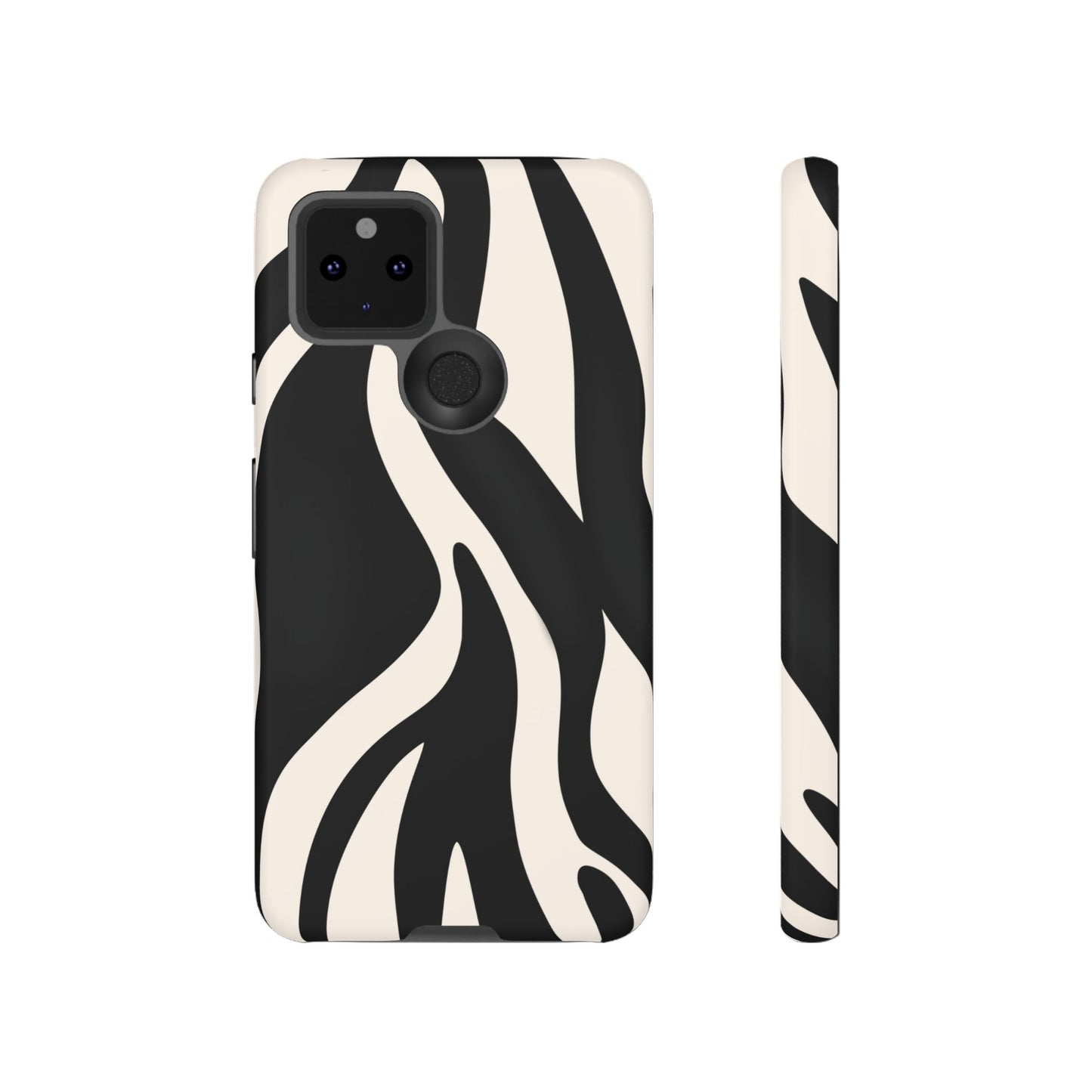 "Monochrome Waves: Zebra-Inspired Elegance Tough Case"