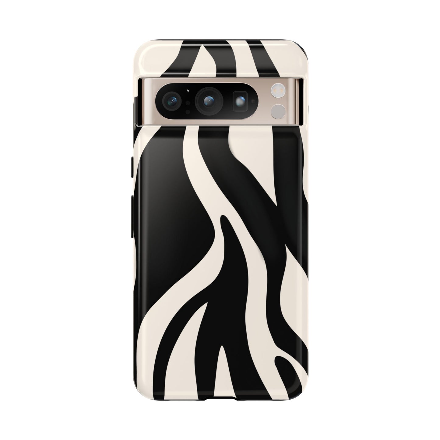 "Monochrome Waves: Zebra-Inspired Elegance Tough Case"