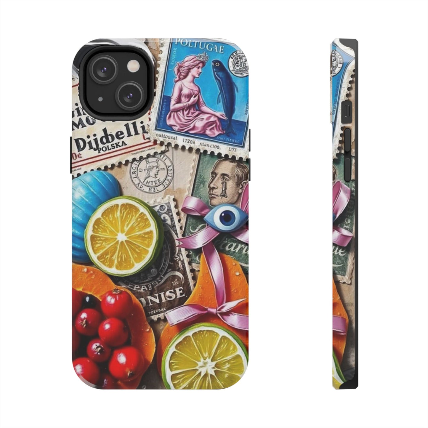 "Vibrant Collage: Travel, Culture, and Citrus Tough Phone Case"