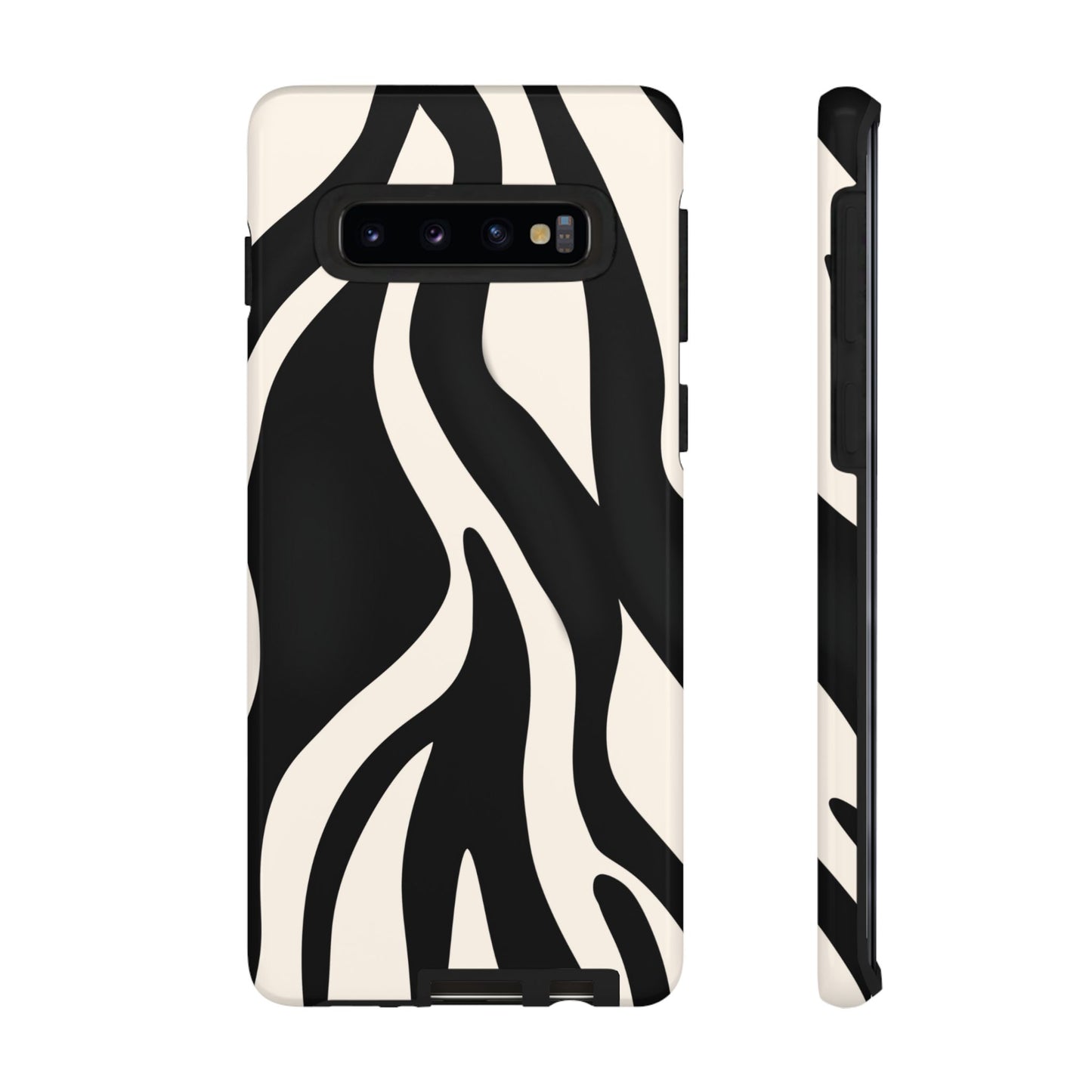 "Monochrome Waves: Zebra-Inspired Elegance Tough Case"