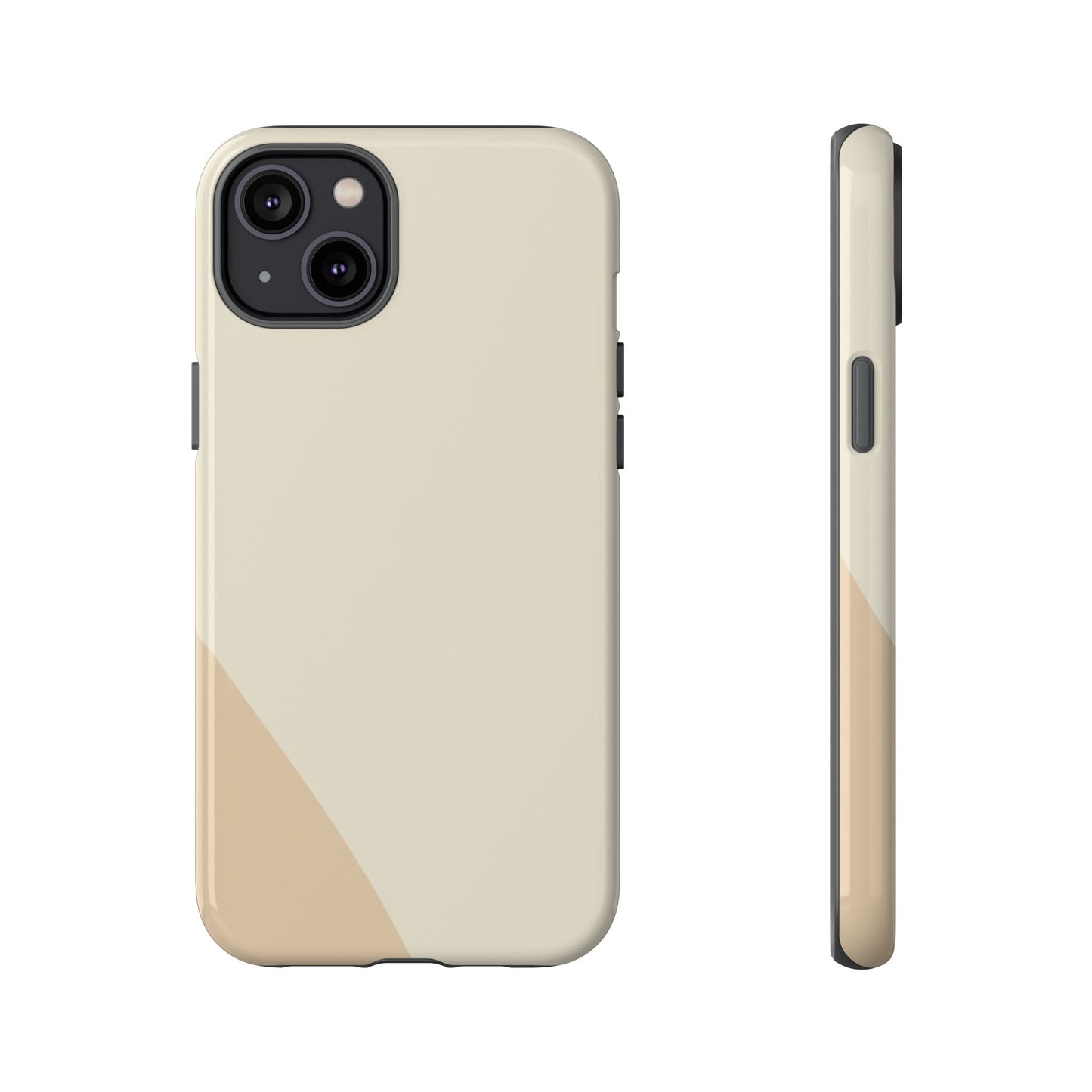 Minimalist Two-Tone Beige Tough Phone Case