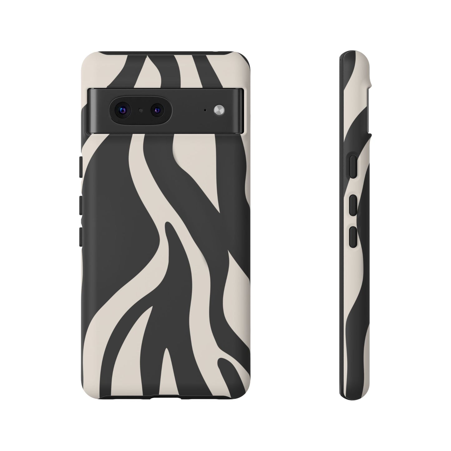 "Monochrome Waves: Zebra-Inspired Elegance Tough Case"