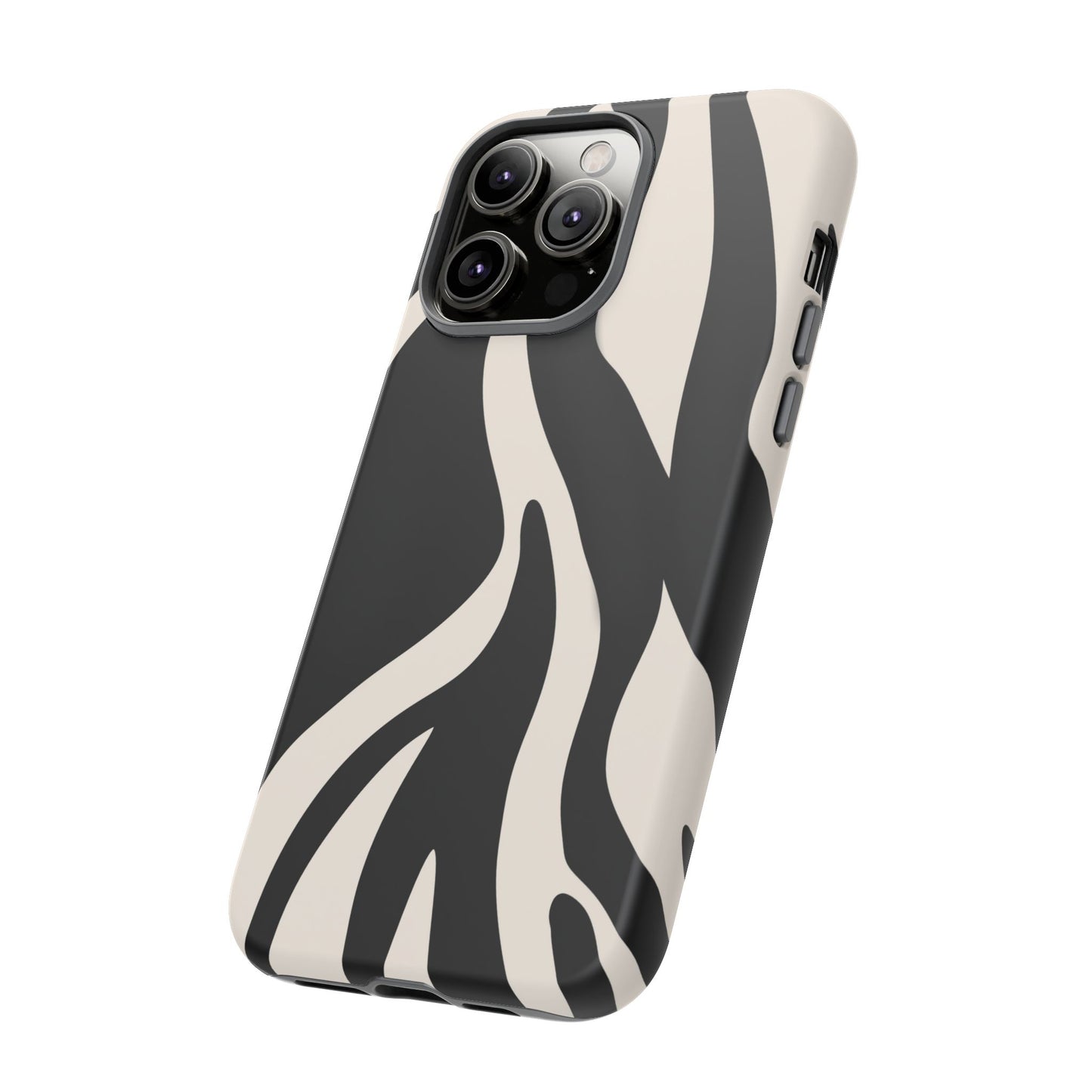 "Monochrome Waves: Zebra-Inspired Elegance Tough Case"