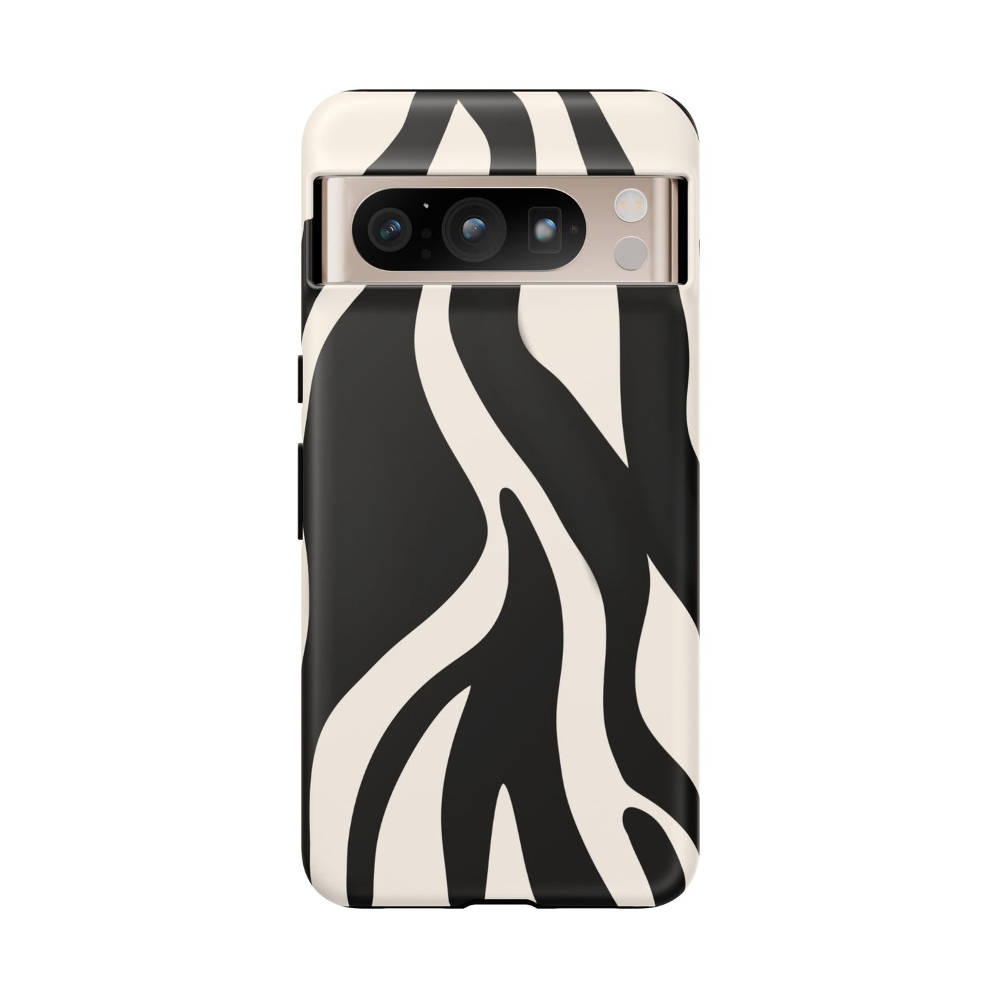 "Monochrome Waves: Zebra-Inspired Elegance Tough Case"