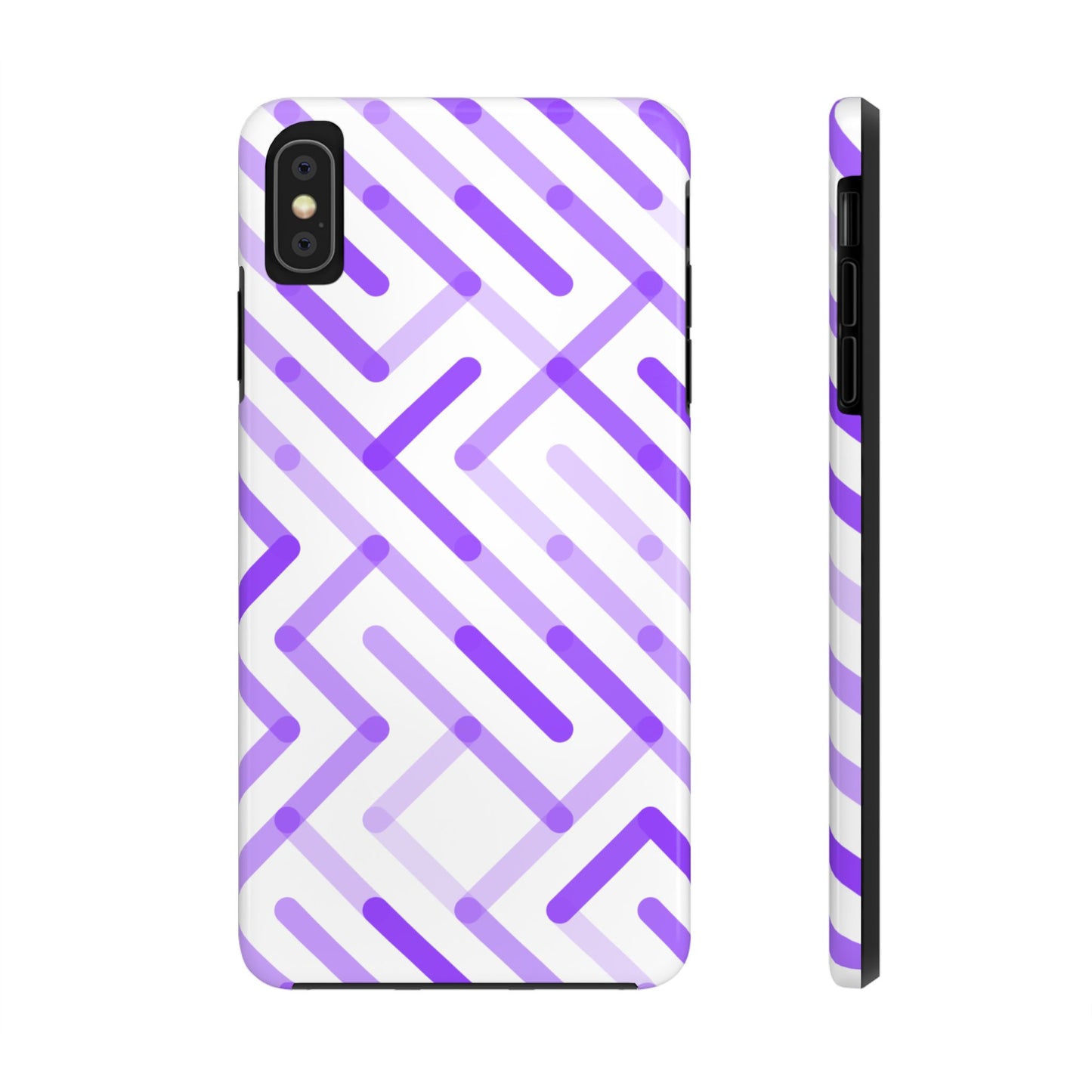 Purple Geometric Maze Tough Phone Case