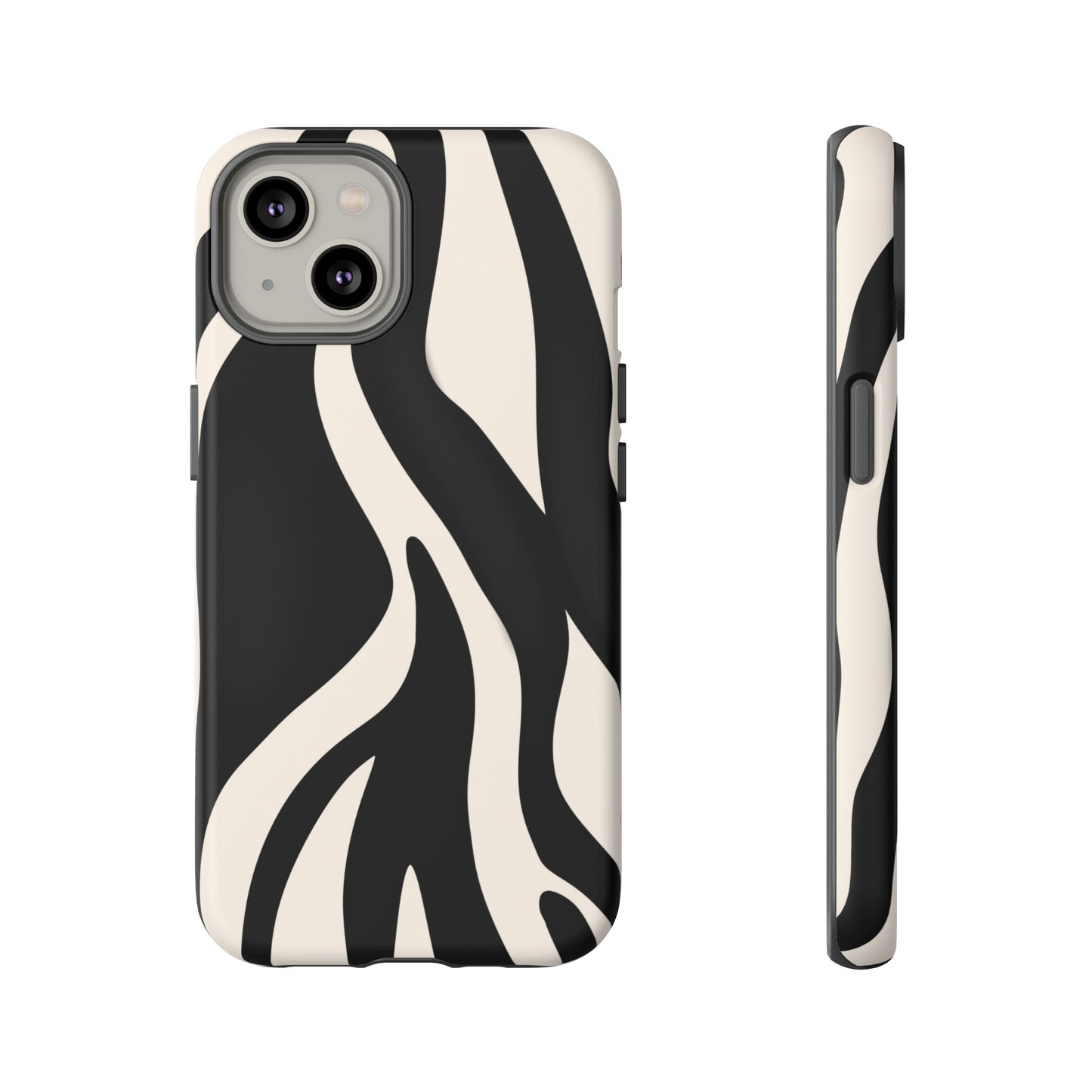 "Monochrome Waves: Zebra-Inspired Elegance Tough Case"