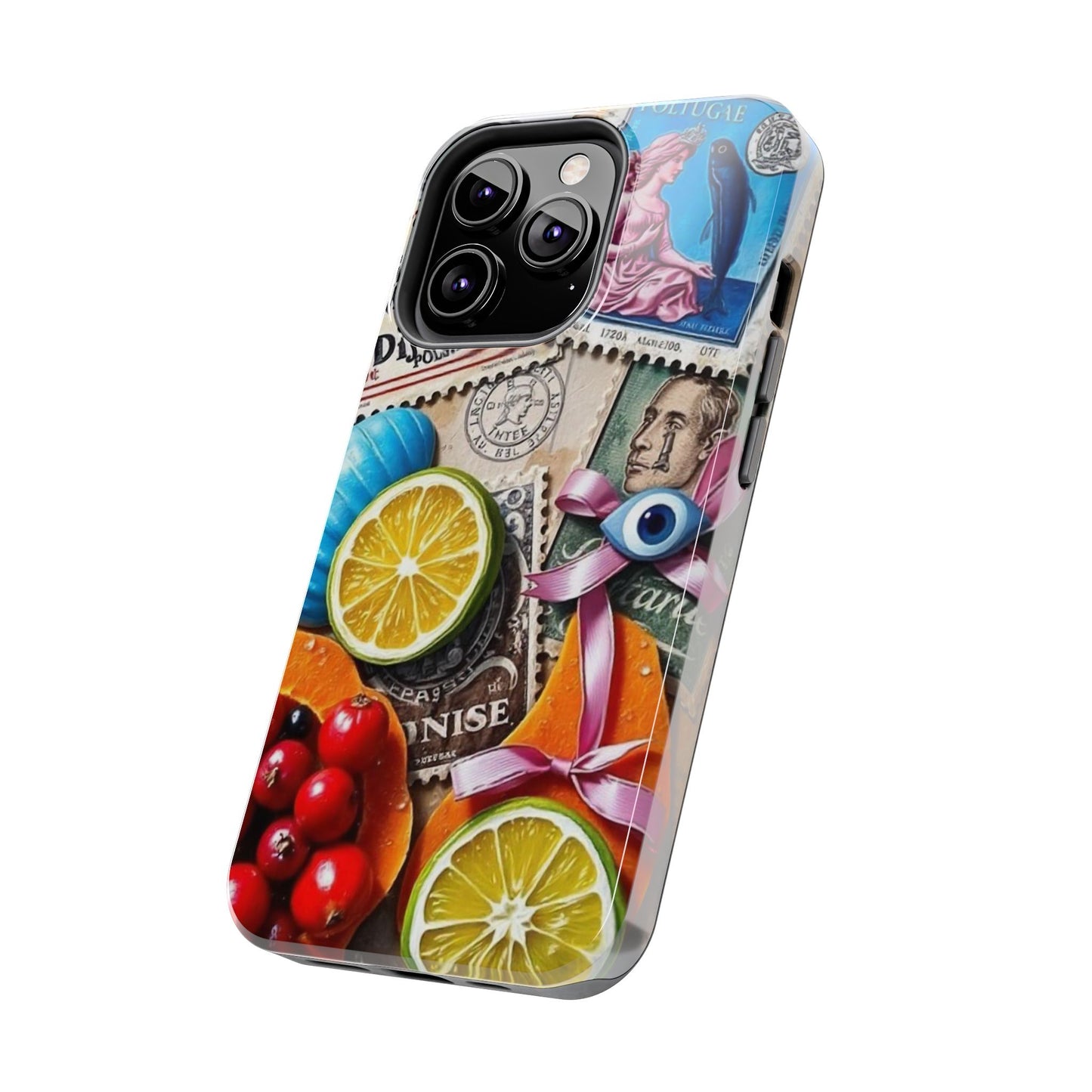 "Vibrant Collage: Travel, Culture, and Citrus Tough Phone Case"