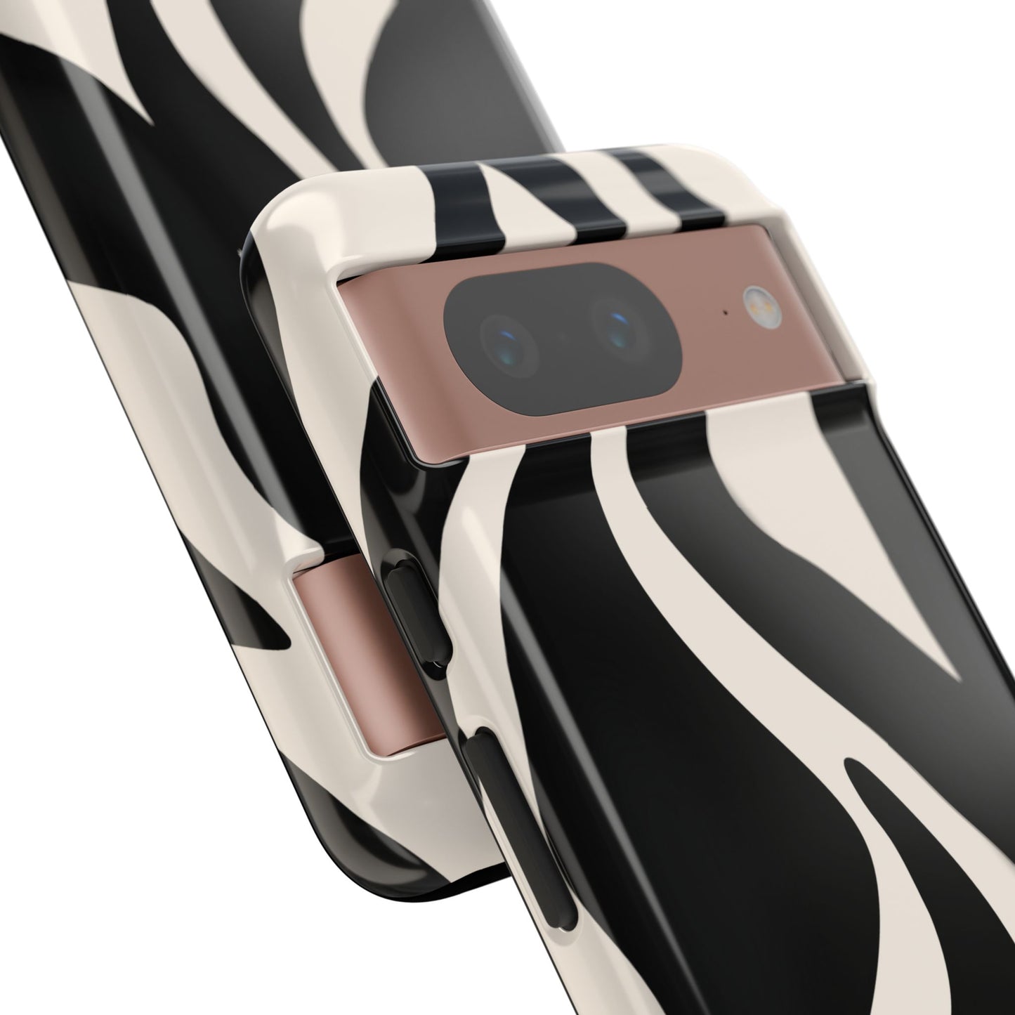 "Monochrome Waves: Zebra-Inspired Elegance Tough Case"