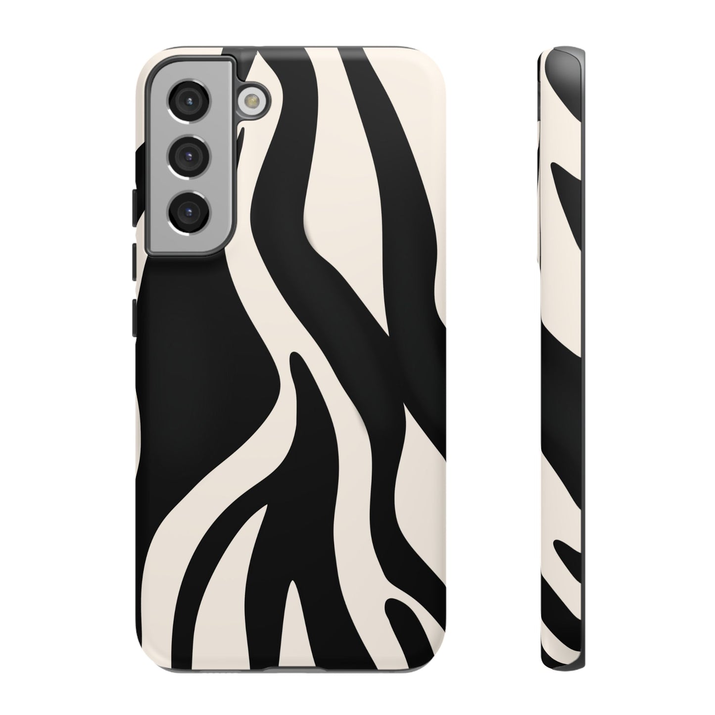 "Monochrome Waves: Zebra-Inspired Elegance Tough Case"