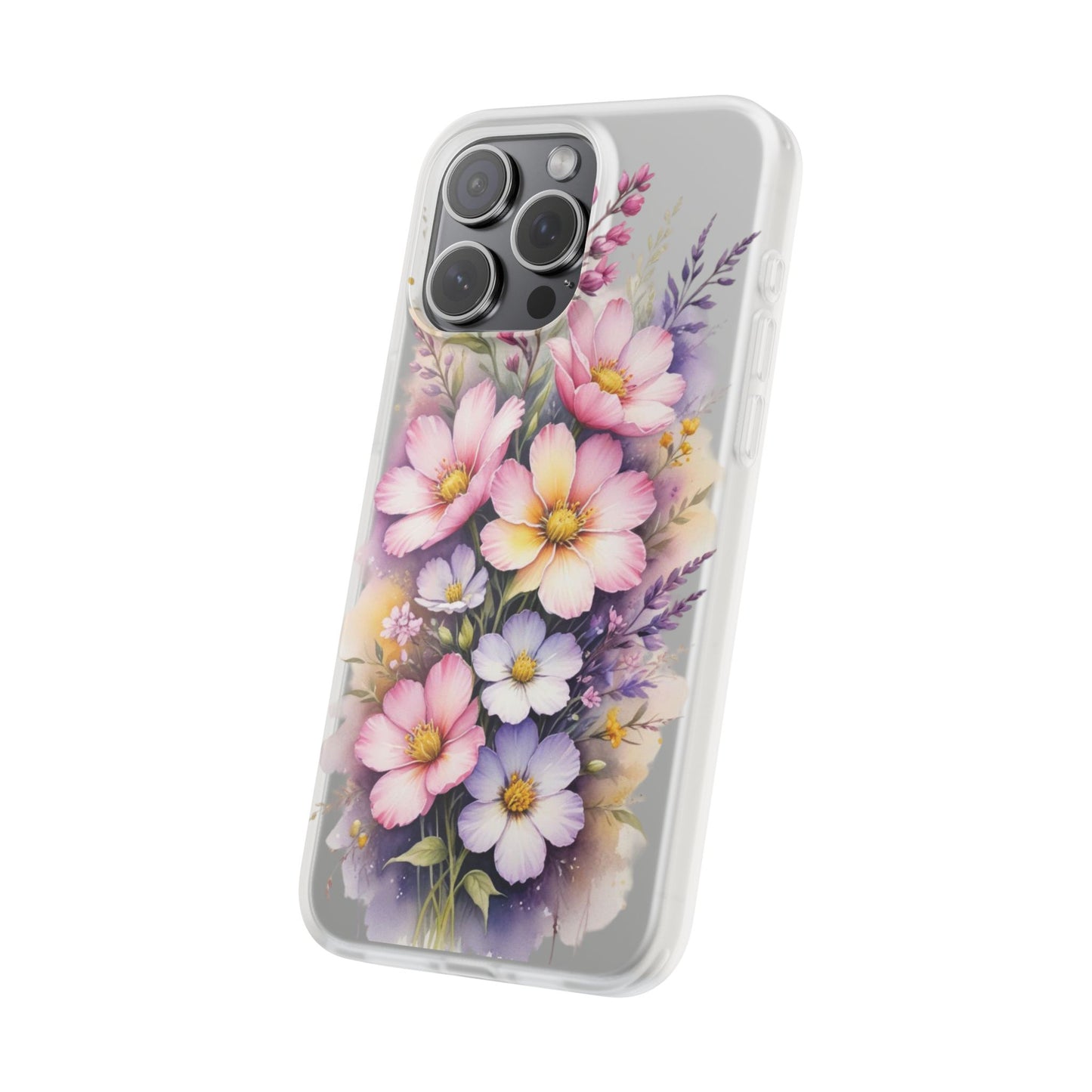 "Blossoming Beauty: Elegant Floral Flexi Phone Case"