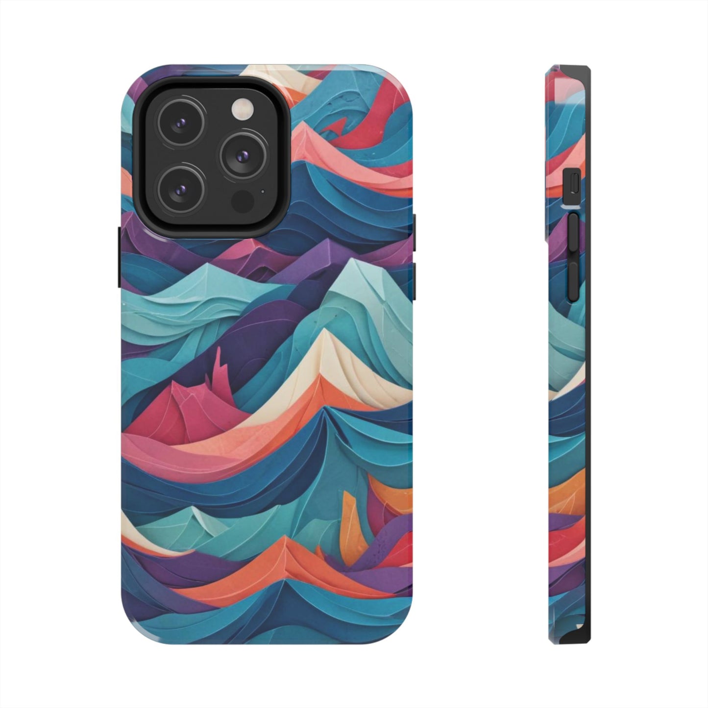 Aqua Turquoise Fabric Pattern –Tough Phone Case