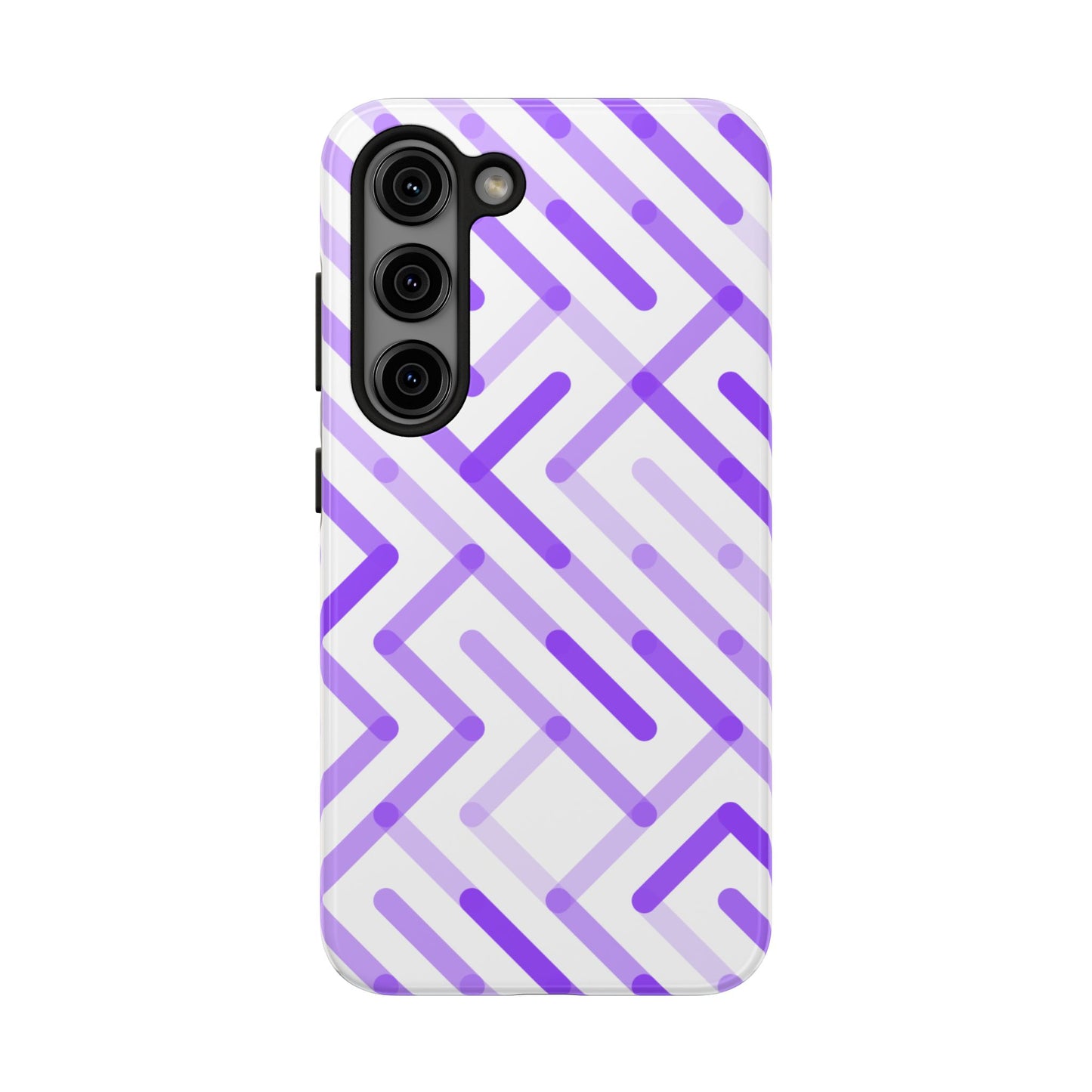 Purple Geometric Maze Tough Phone Case